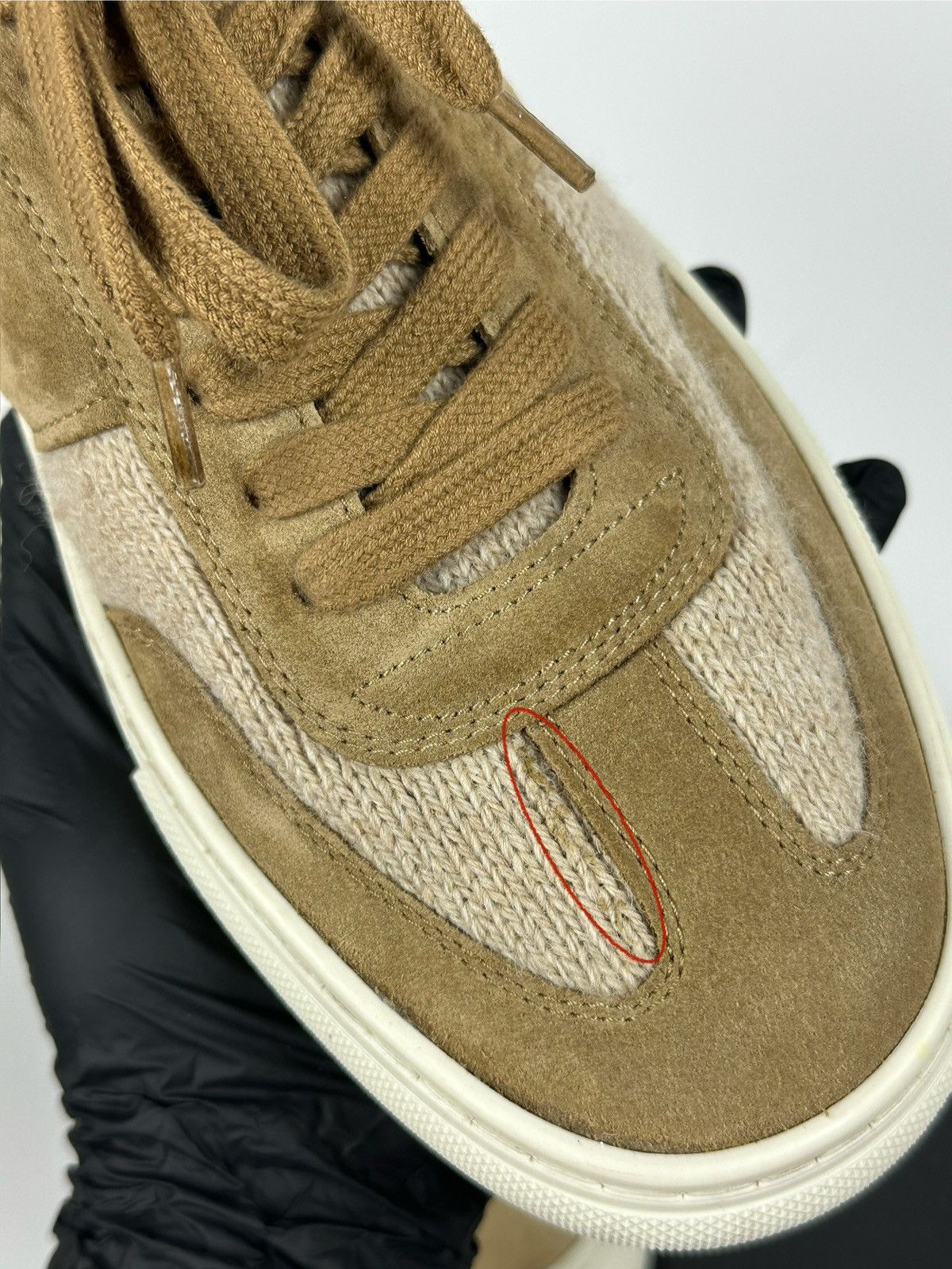 Tod's Tod’s Knit Suede Beige/Burgundy Low Top Lace Up Sneakers Size US 9 / EU 42 - 25 Thumbnail