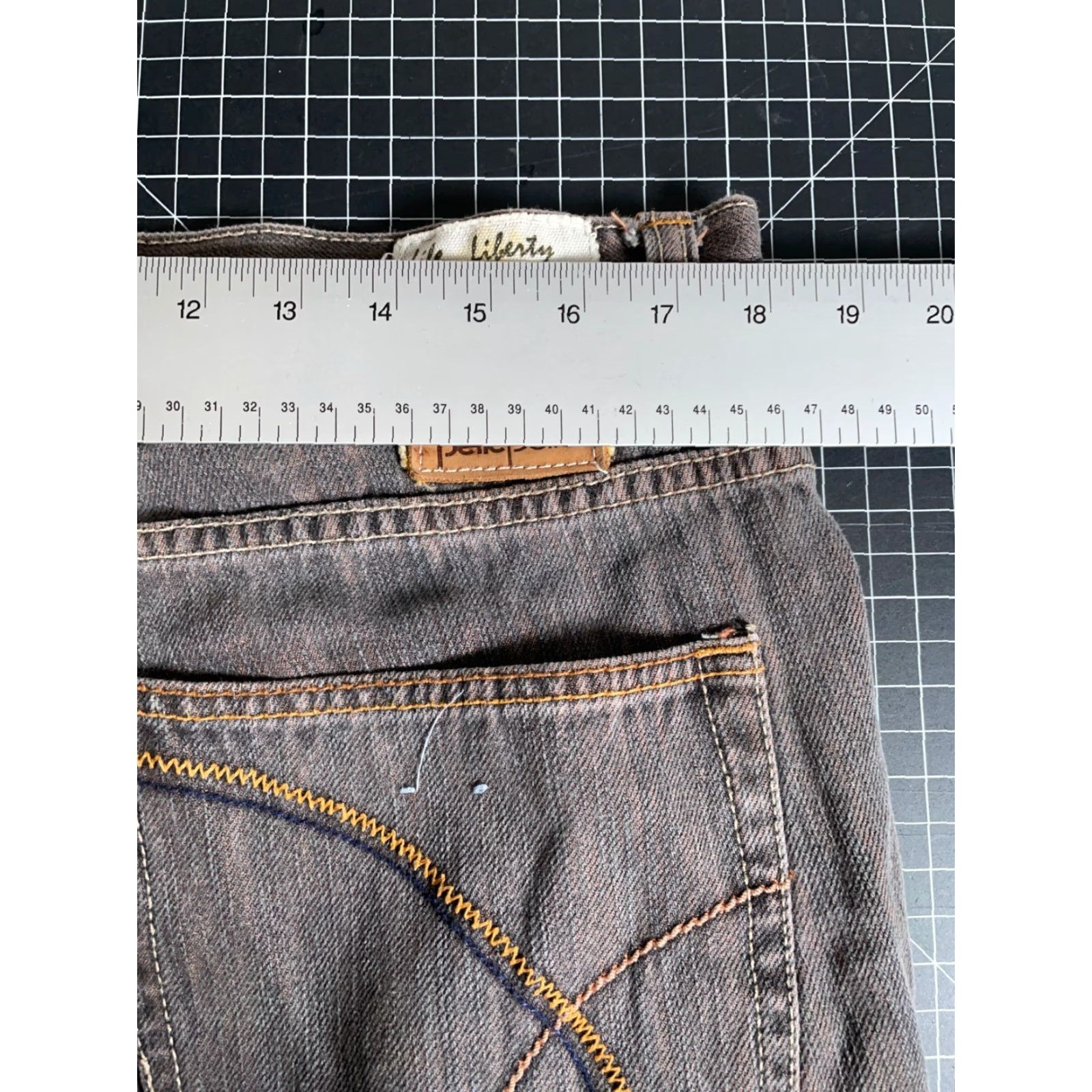 Pelle Pelle VINTAGE Pelle Pelle Baggy Fit Jeans Men 36 x 34 Dark Gray Streaky Loose Straight 90s Hip Hop Retro Jeans Mens Size US 36 / EU 52 - 5 Thumbnail