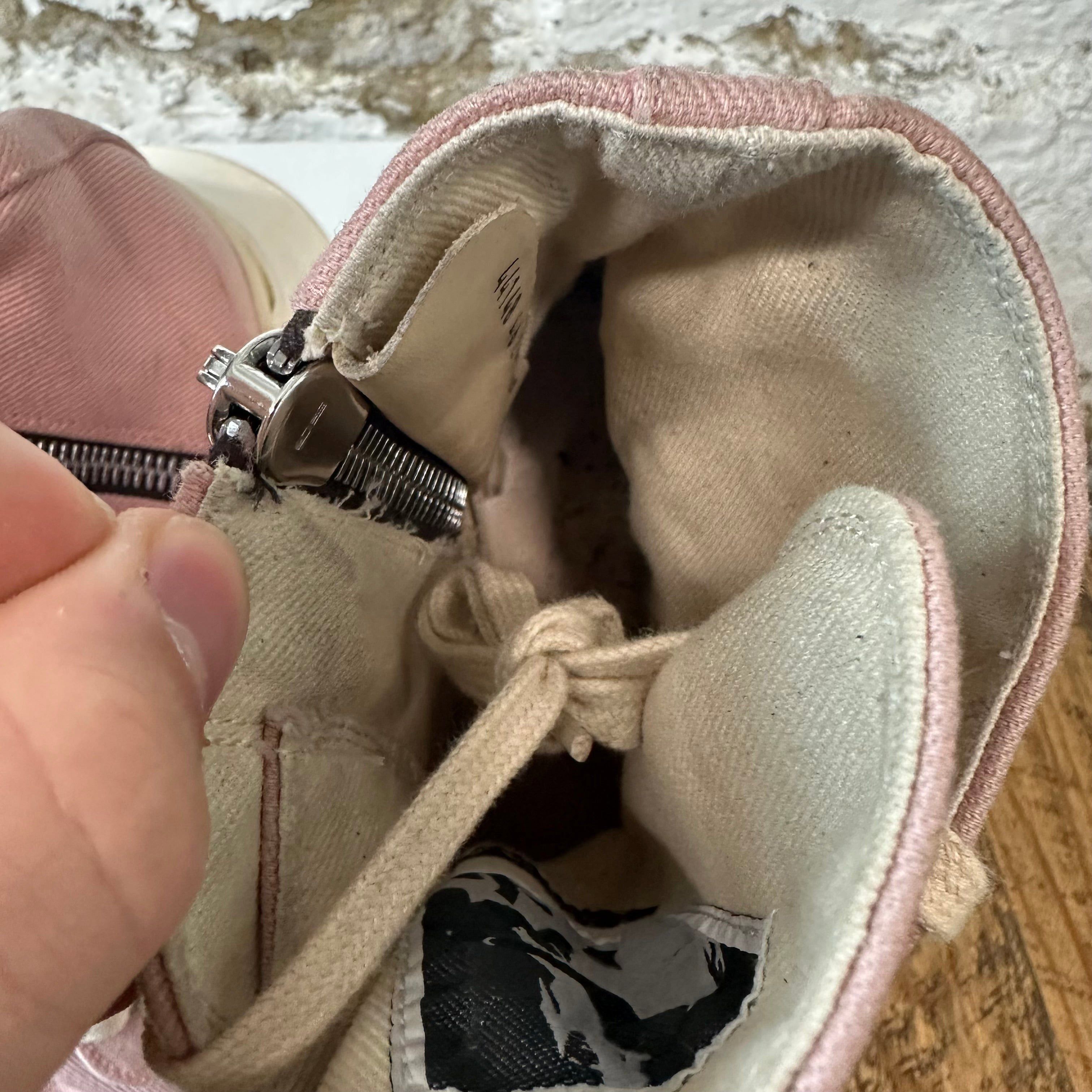 Rick Owens Rick Owens Pink Canvas Abstract Cream High Sz 13 (46) Size US 13 / EU 46 - 4 Thumbnail
