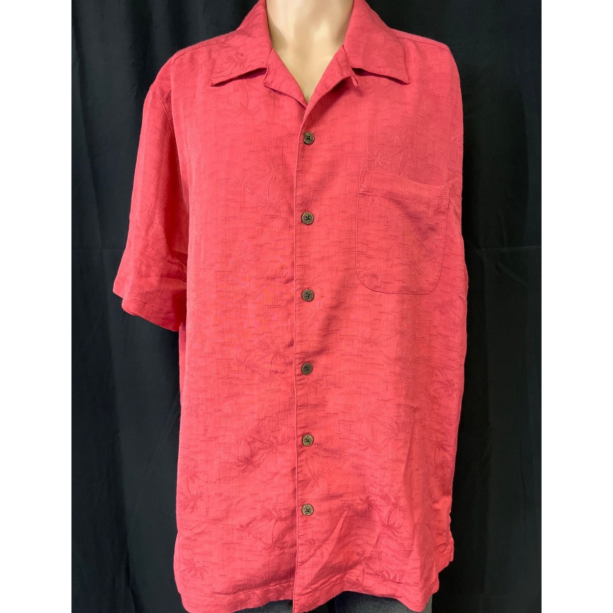 Caribbean Caribbean Joe Men's Pink Hawaiian Shirt/Button Up Sz M SKU 4 Size US M / EU 48-50 / 2 - 1 Thumbnail