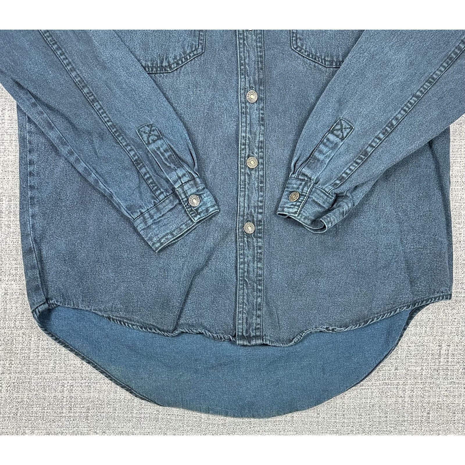 The Unbranded Brand Attrak Shirt Mens Medium Denim Long Sleeve Button Up Pocket Size US M / EU 48-50 / 2 - 5 Thumbnail