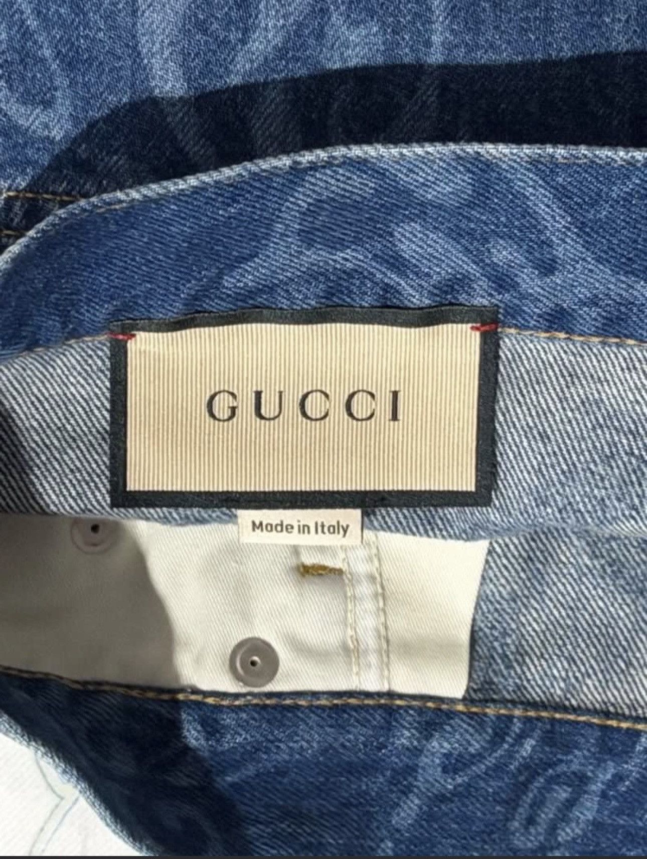Gucci GUCCI Blue Monogram Belt Loop Zipper Denim Shorts Size US 34 / EU 50 - 3 Thumbnail