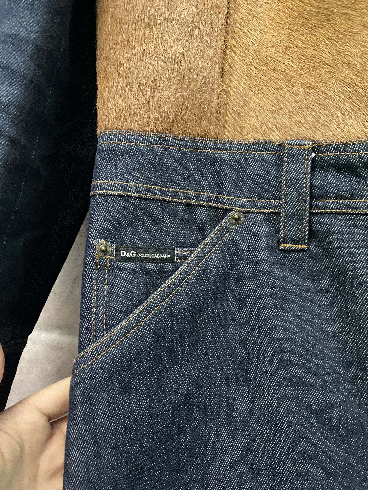 Designer × Dolce & Gabbana Dolce&Gabbana Vintage Jeans and Pony Hair Denim Coat Size M / US 6-8 / IT 42-44 - 11 Thumbnail
