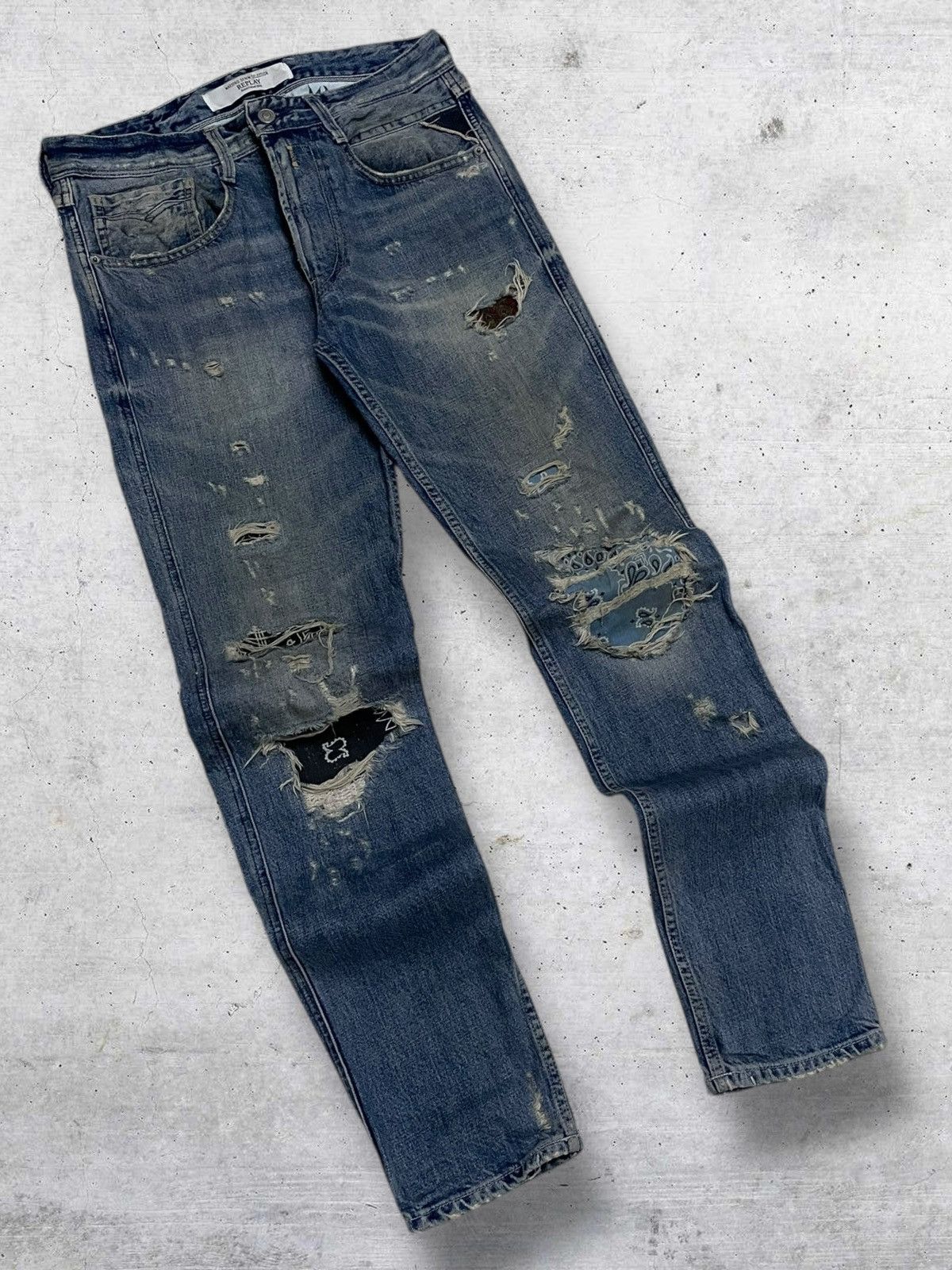 Replay VINTAGE REPLAY OG DESIGNER 90S DISTRESSED BANDANA DENIM Size US 30 / EU 46 - 2 Thumbnail