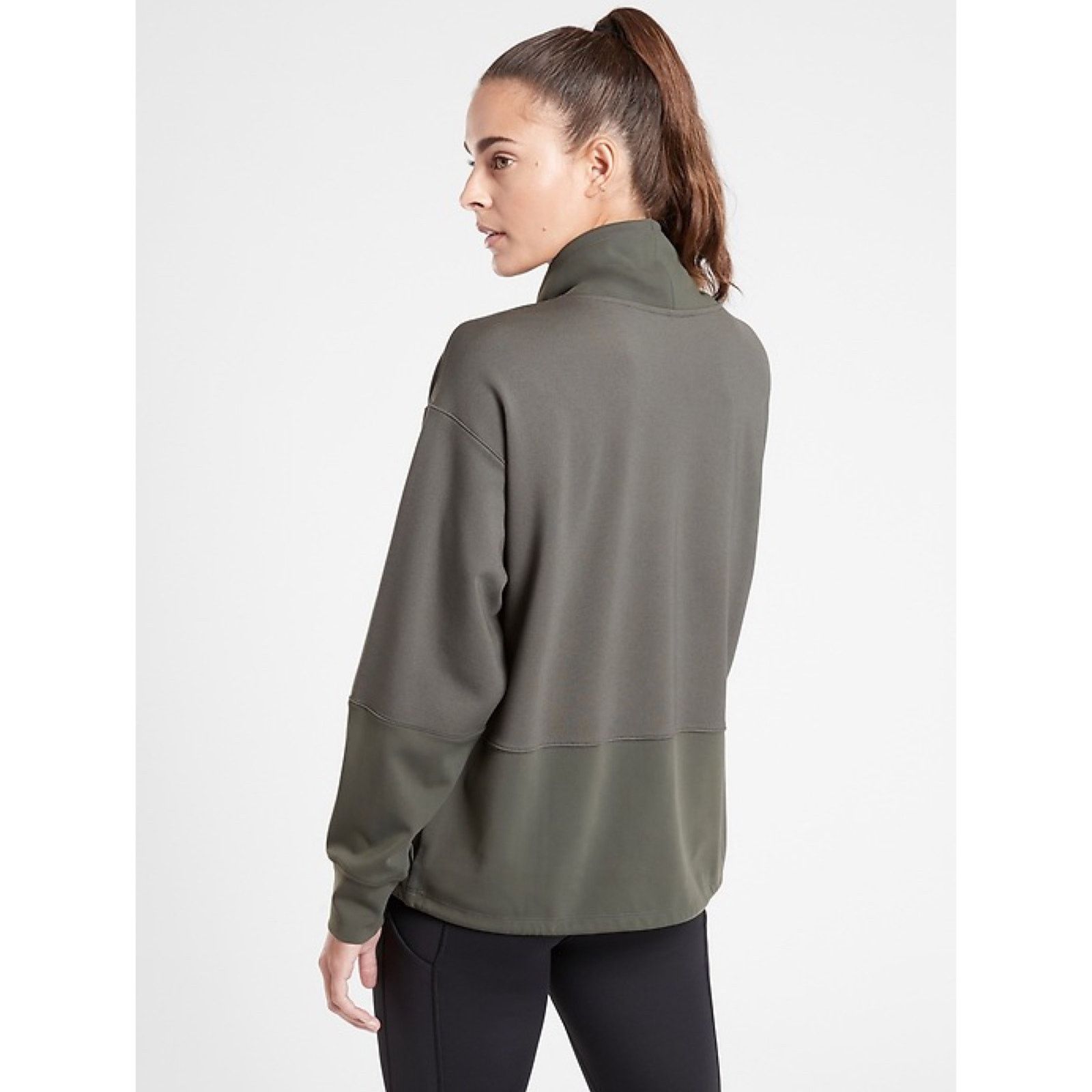 Athleta Athleta Hermosa Mock Neck Sweatshirt Mountain Olive Size XL / US 12-14 / IT 48-50 - 2 Thumbnail