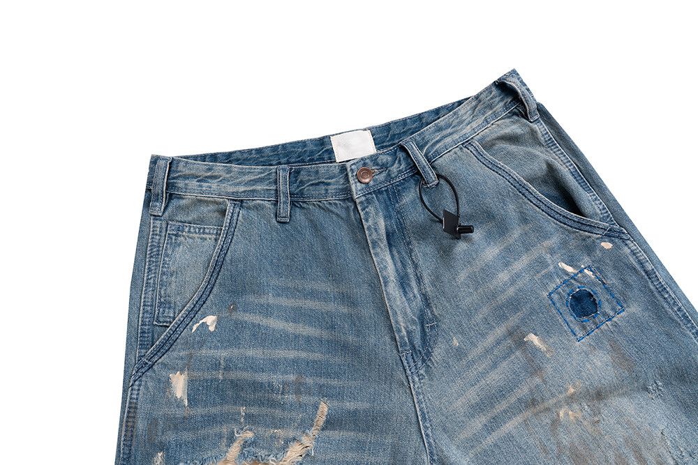 Japanese Brand High Street Hole Distressed Splash Ink Baggy Size US 35 - 9 Thumbnail