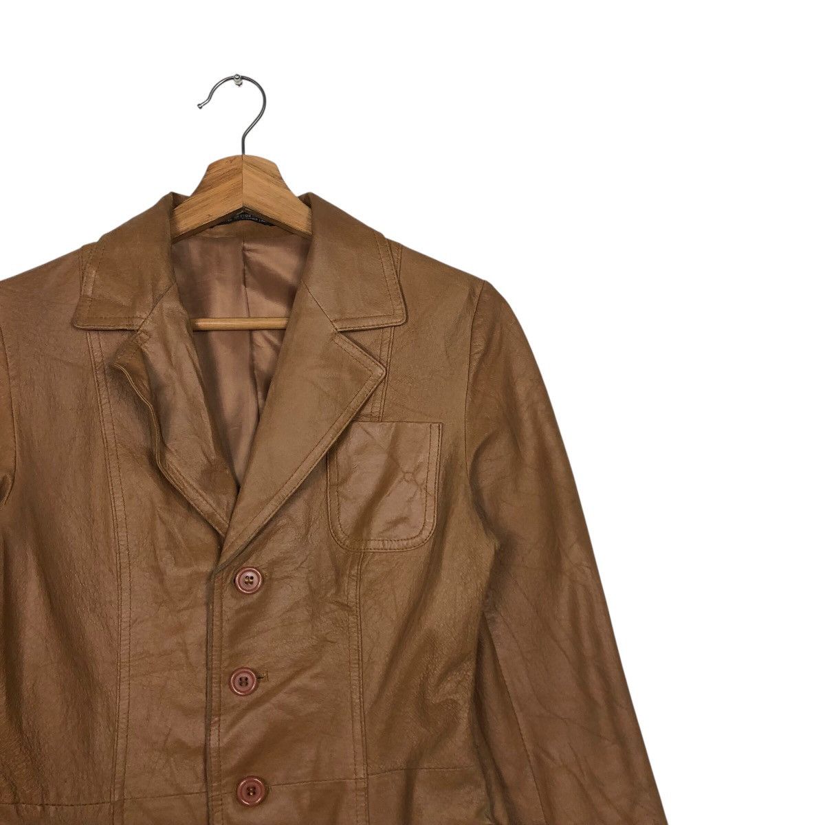 Japanese Brand 📌Vintage Cropped Button Leather Jacket Ined Yohji Yamamoto Size US M / EU 48-50 / 2 - 7 Thumbnail