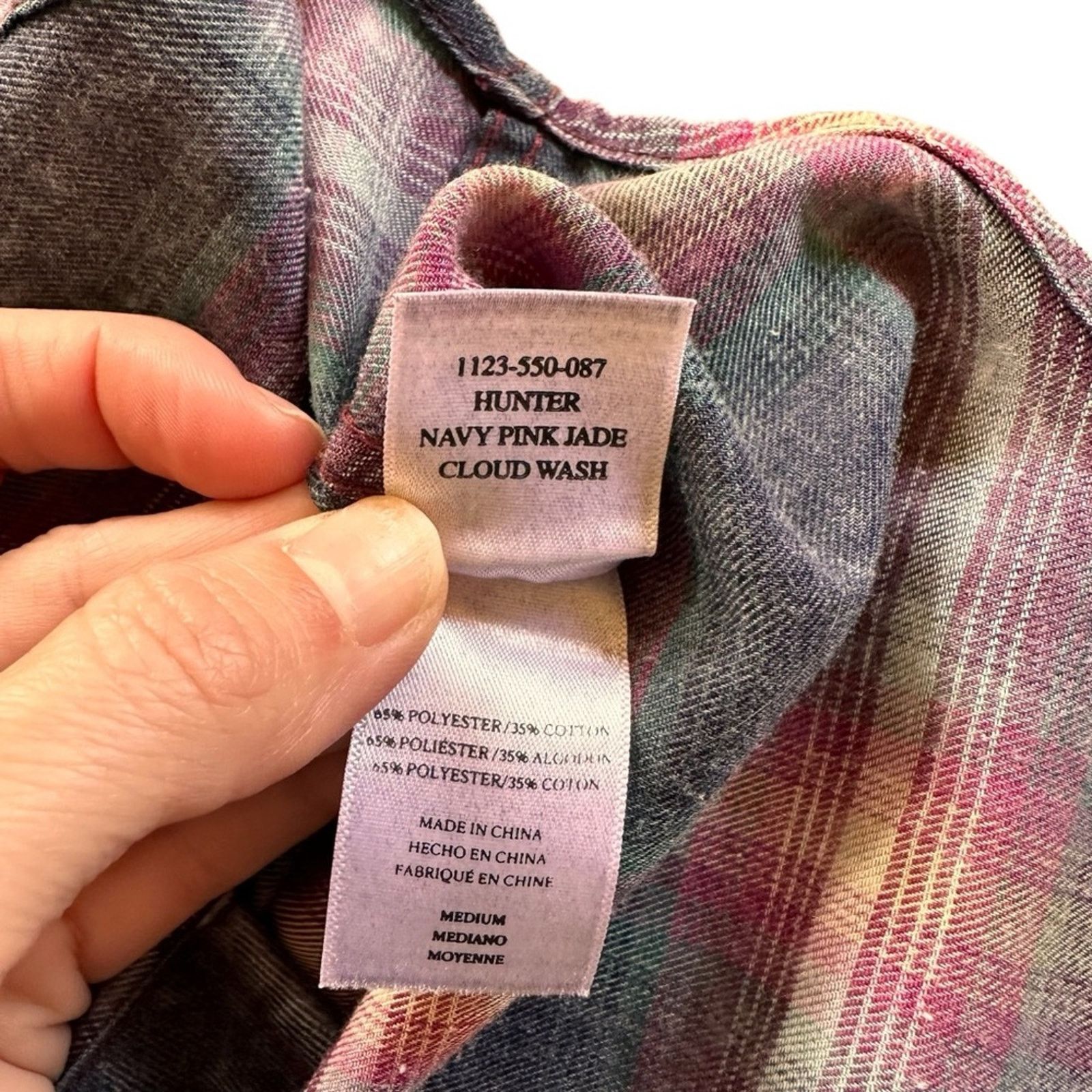 Rails Rails Cloud Wash “Hunter” Flannel – Navy, Pink & Jade Size M / US 6-8 / IT 42-44 - 5 Thumbnail