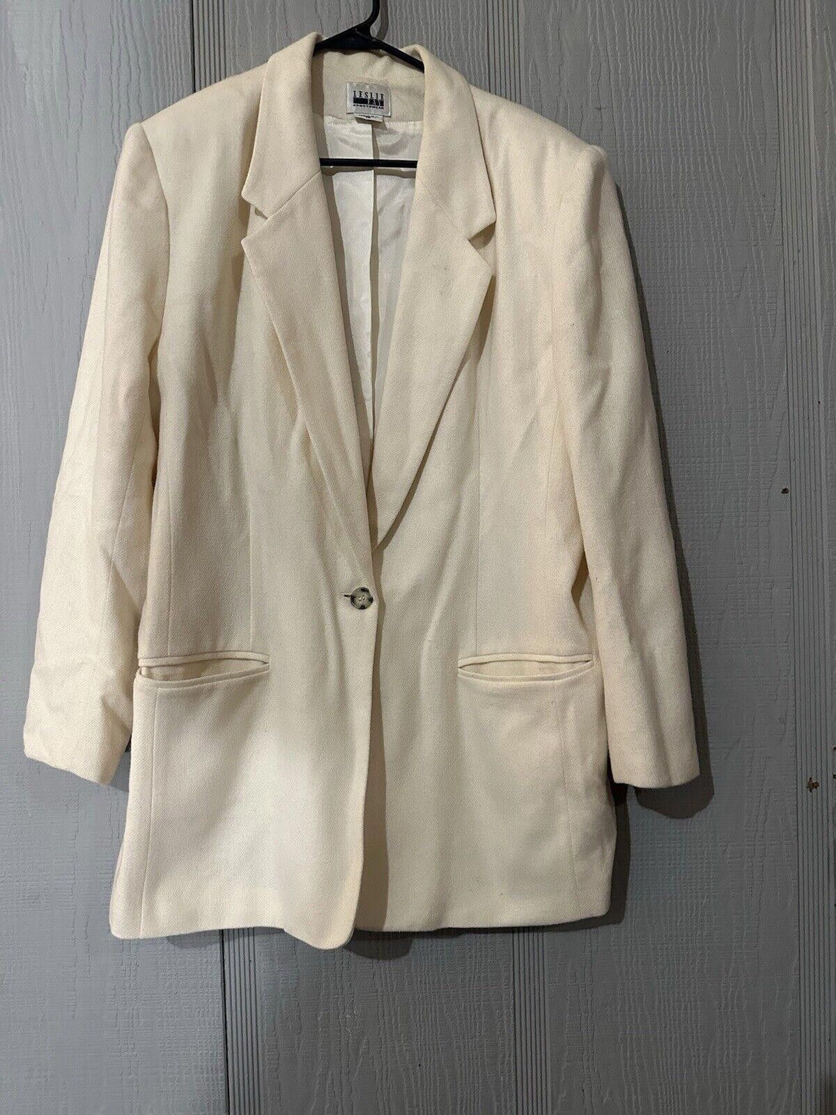 Designer Women's Vintage Cream Blazer Size 18 See Description Size XXL / US 16-18 / IT 52-54 - 2 Thumbnail