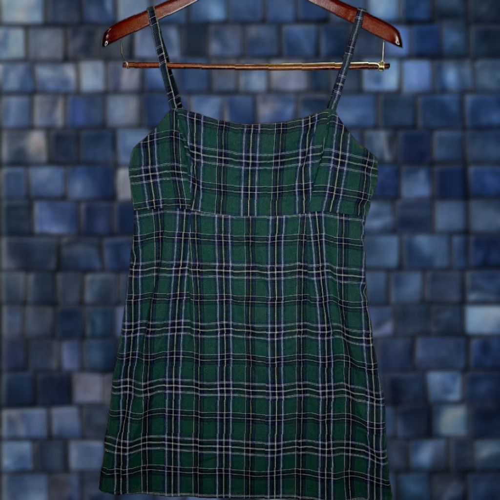 green emerald velvet dress In Your Happy Place Green Plaid Dress – Shop the Mint main image 0