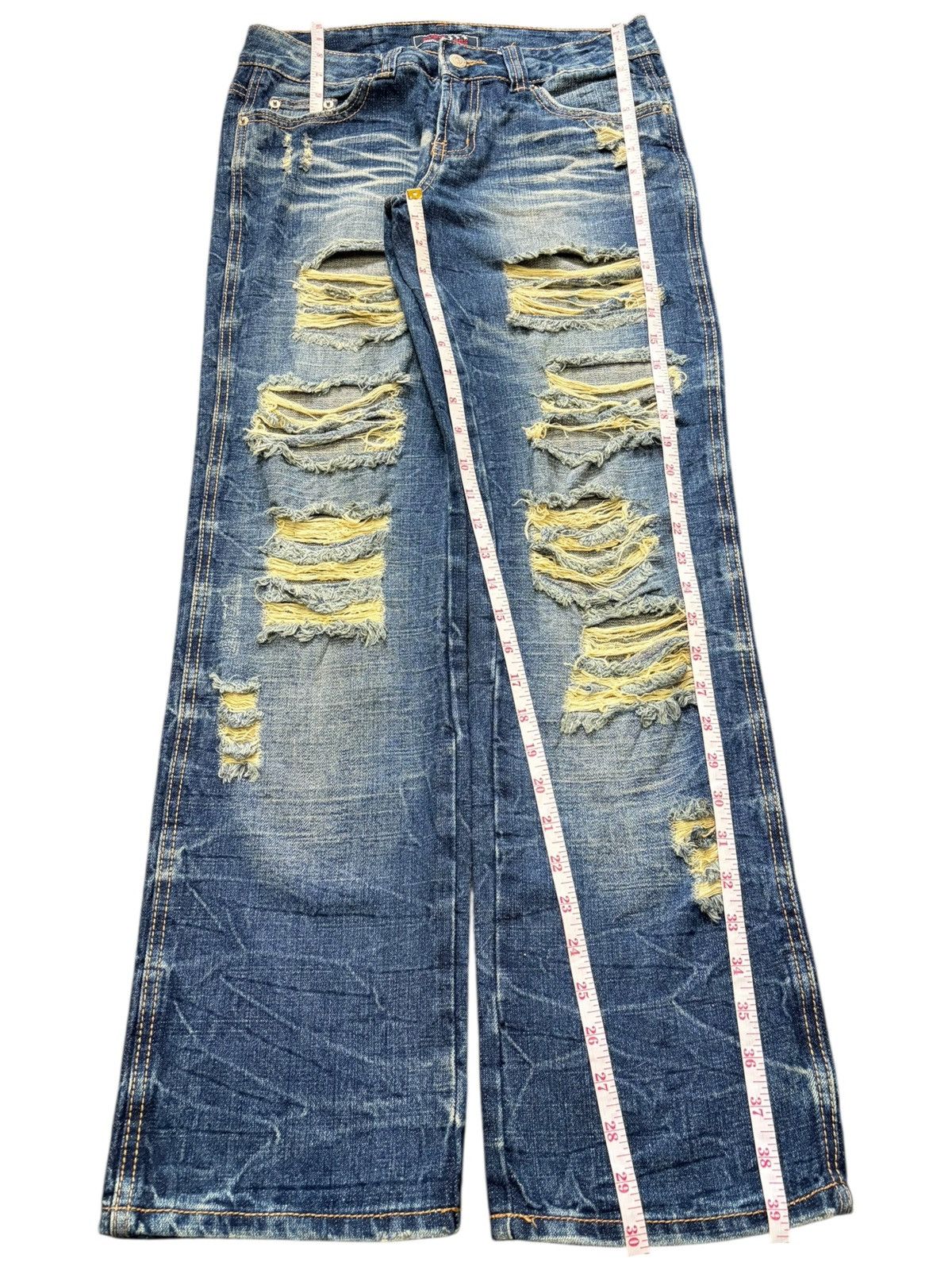 Edwin Vintage Japanese Brand Rusty Wash Distress Loose Jeans Size 30" / US 8 / IT 44 - 7 Thumbnail