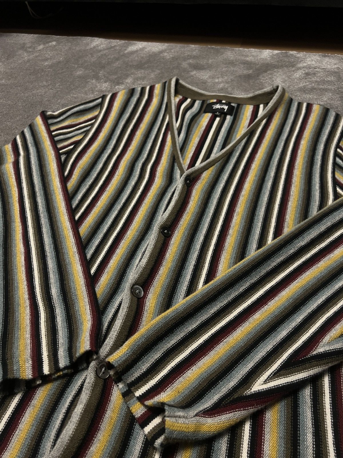 Stussy Stussy Stripe Pattern Cardigan Size US L / EU 52-54 / 3 - 2 Thumbnail