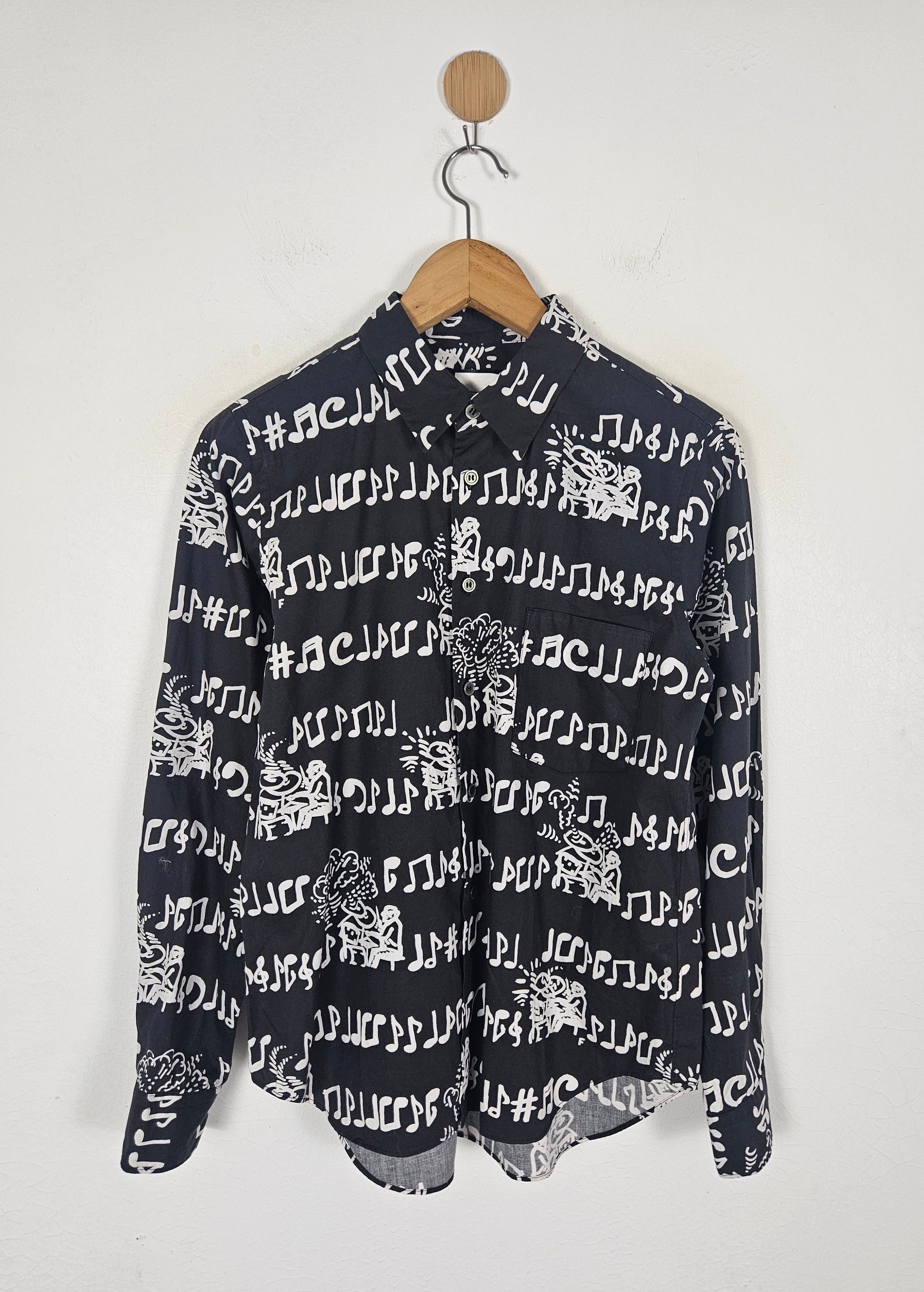 Comme des Garcons Black Comme des Garçons CDG musical notes shirt Size US S / EU 44-46 / 1 - 1 Thumbnail