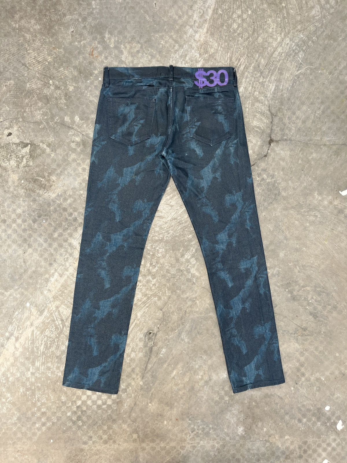 Swagger SAMPLE Swagger Waxed Blue Denim Jeans Size US 31 - 1 Thumbnail