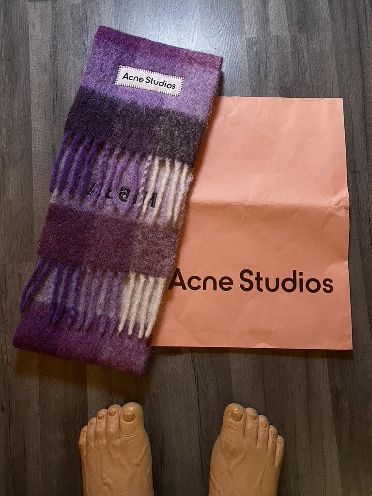 Acne Studios SS2025 Acne Studios Custom Mohair Checked Fringed Scarf Size ONE SIZE - 2 Thumbnail