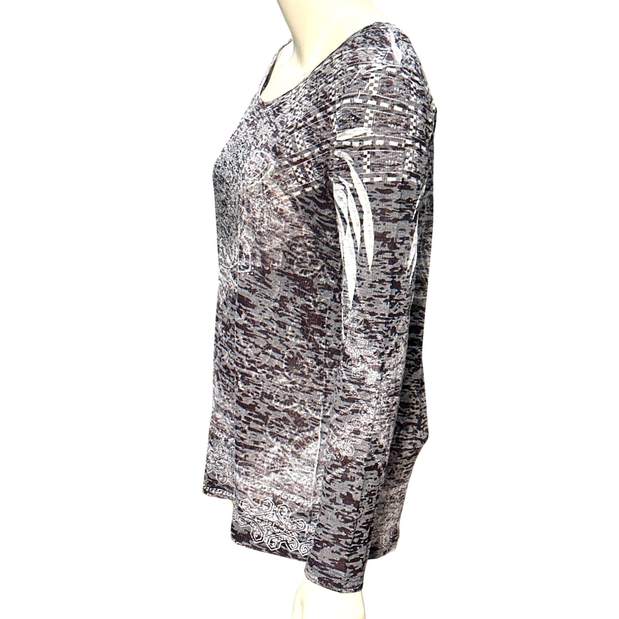 Other CCC Long Sleeve Embellished Top Rhinestones Abstract Aztec E Size M / US 6-8 / IT 42-44 - 2 Thumbnail