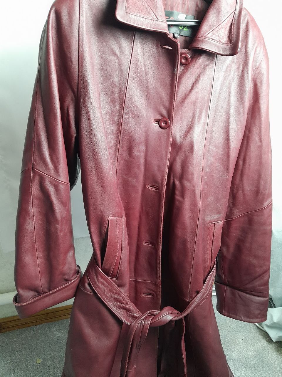 Other Vintage Leather Belted Trench Coat with Fringe - 2XL Size XXL / US 16-18 / IT 52-54 - 7 Thumbnail