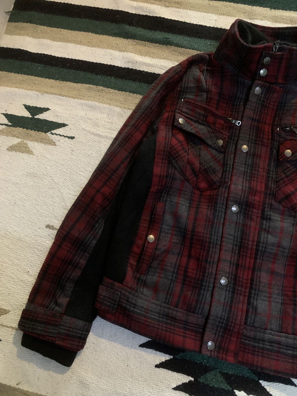 semanticdesign Semantic Fur Jacket Plaid Tartan LGB Style Japanese Size US L / EU 52-54 / 3 - 3 Thumbnail