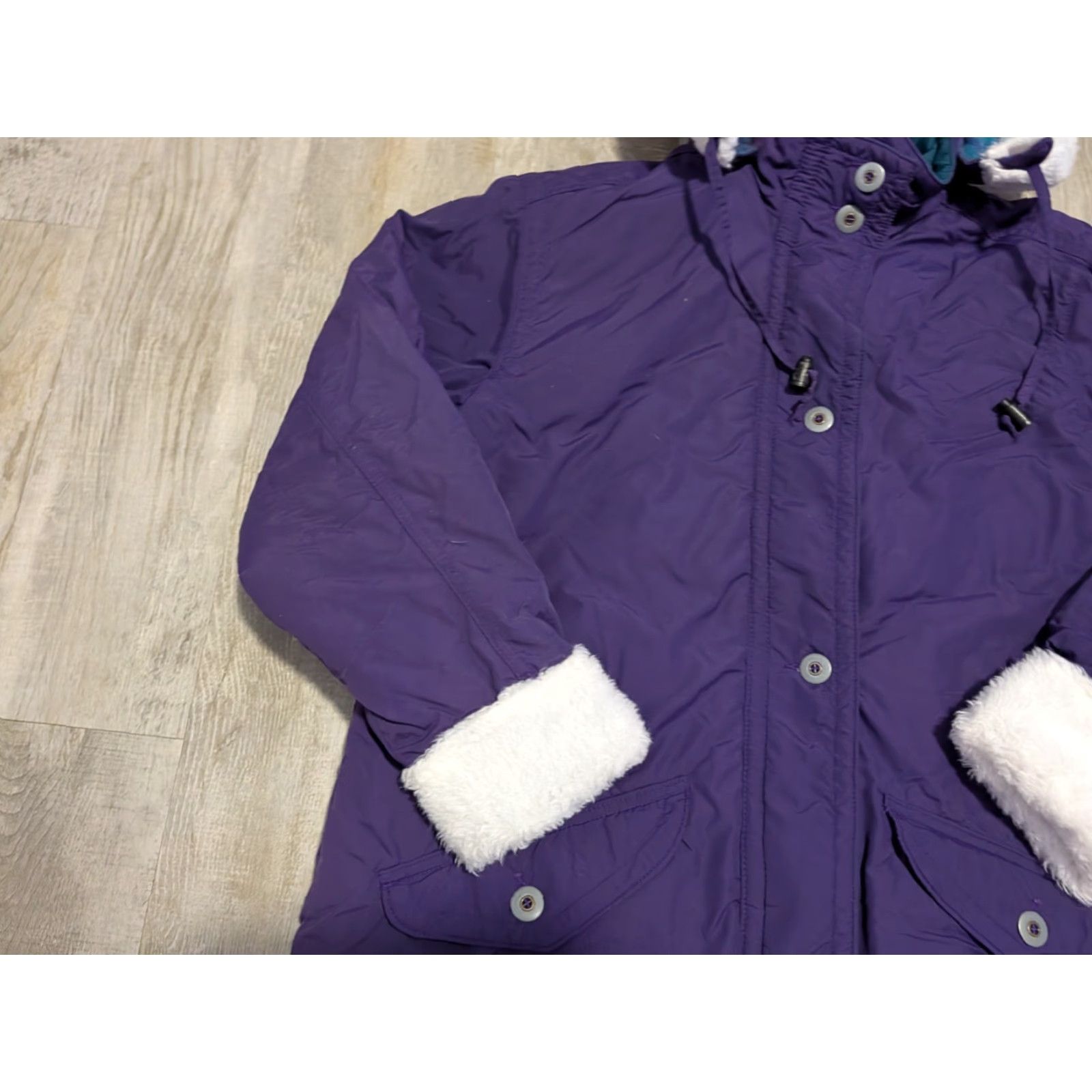 Vintage VINTAGE L.L.Bean Parka Womens M Wool Lined Made in USA Faux Fur Trim Purple Solid Hooded Coat Mens? No — end gender: Womens Size M / US 6-8 / IT 42-44 - 4 Thumbnail