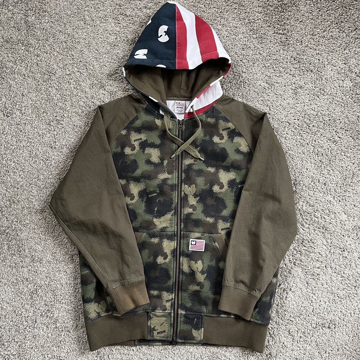 🔴Wu-Tang Hoodie Size Large Camouflage American Hood Wu Wear
