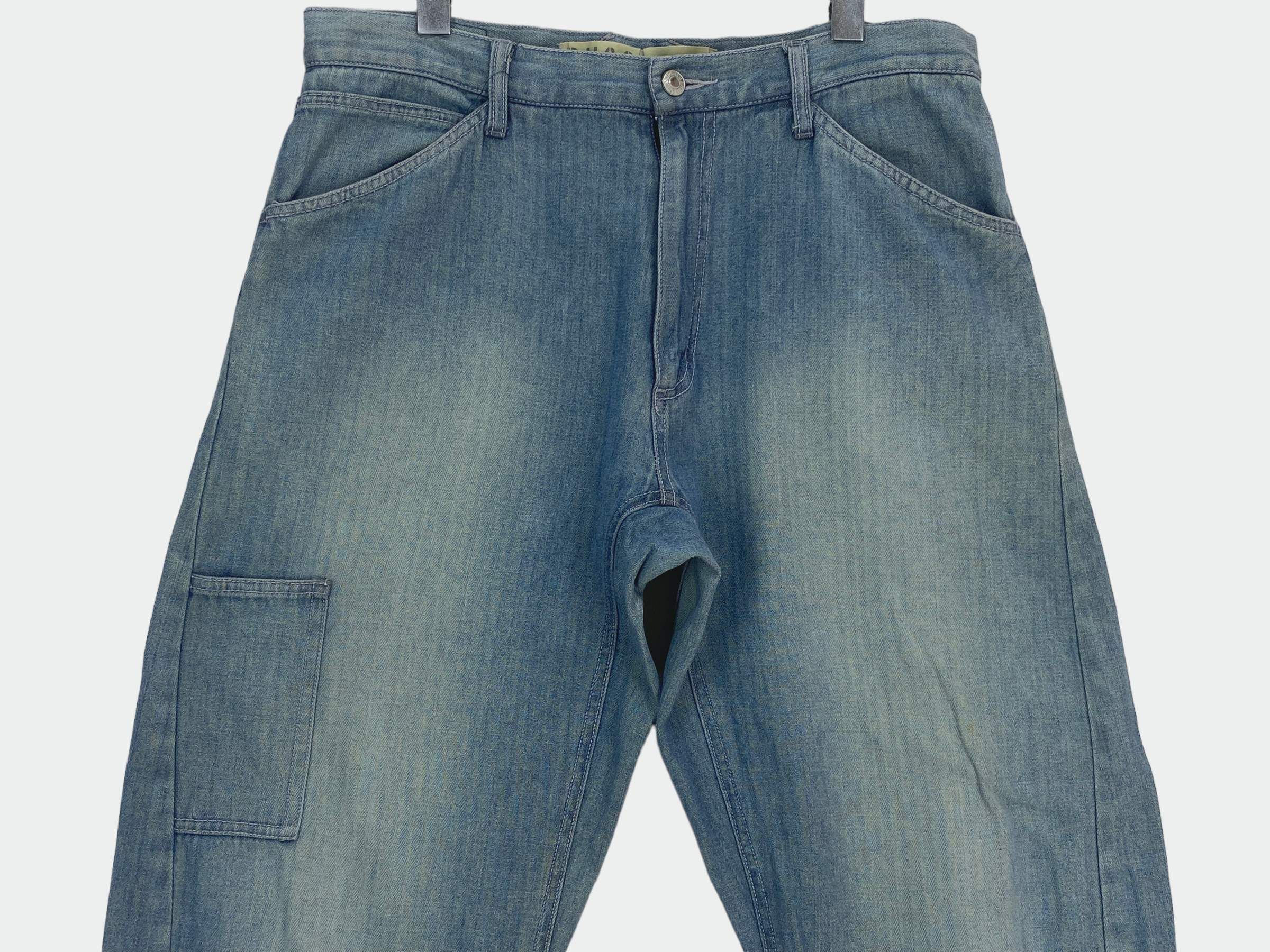 Japanese Brand DH62 Baggy Jeans Light Wash Jeans Size US 33 - 3 Thumbnail