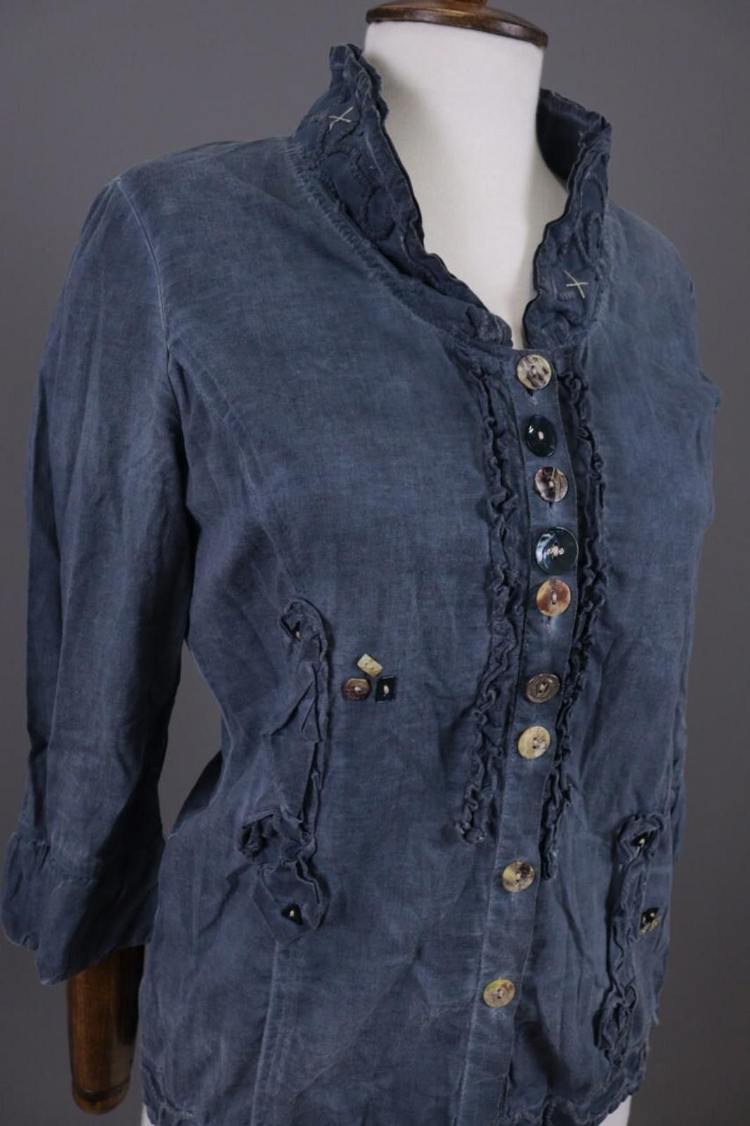 Bottega Veneta Bottegi Blue Designed Lagenlook Blouse Jacket Size S Size S / US 4 / IT 40 - 3 Thumbnail