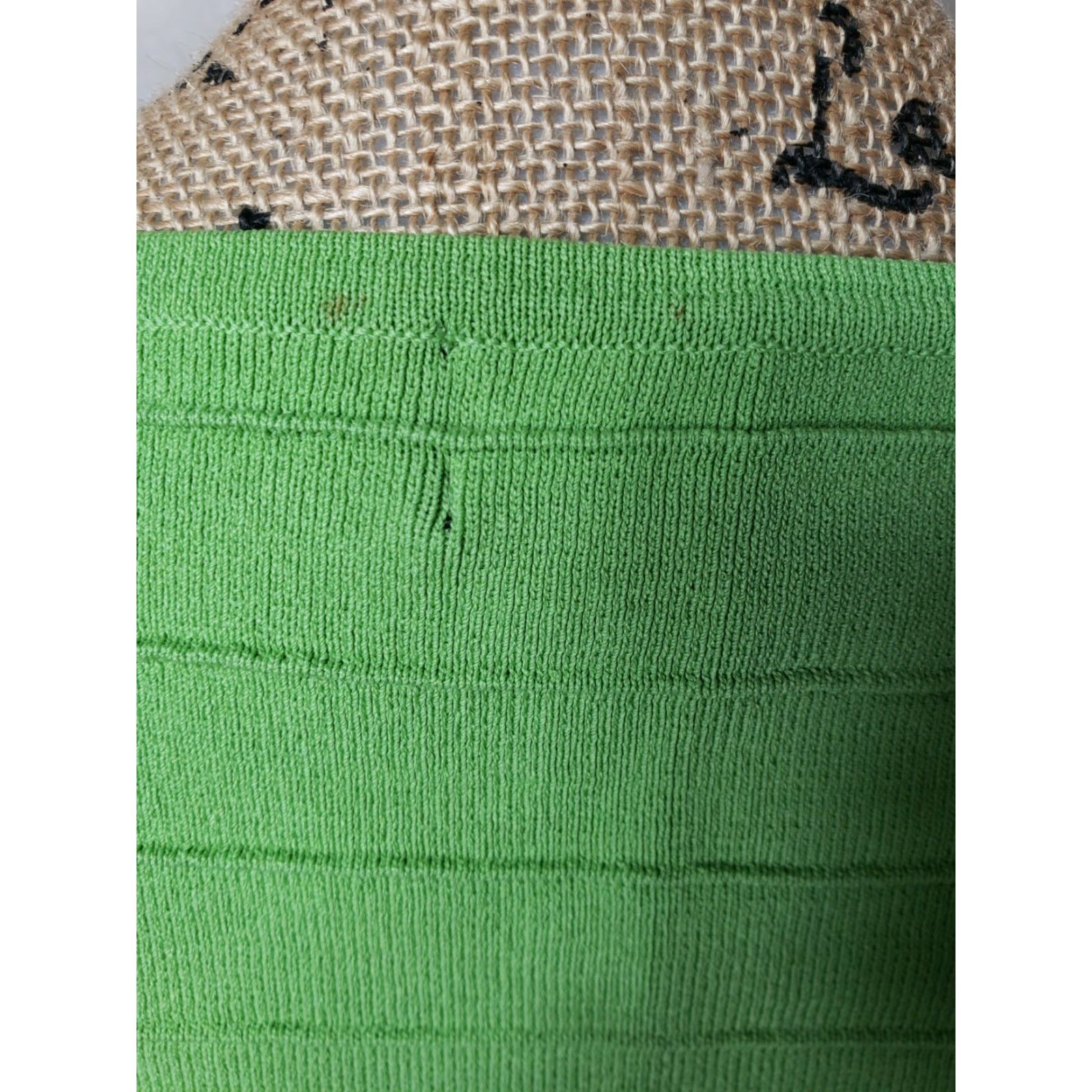 Vintage J.A.C. Lime Green Ribbed Squareneck 3/4 Sleeve Lightweight Sweater-Size S - Women - Y2K 90s - Pullover - Solid - Knit - Viscose/Nylon Blend Size S / US 4 / IT 40 - 4 Thumbnail