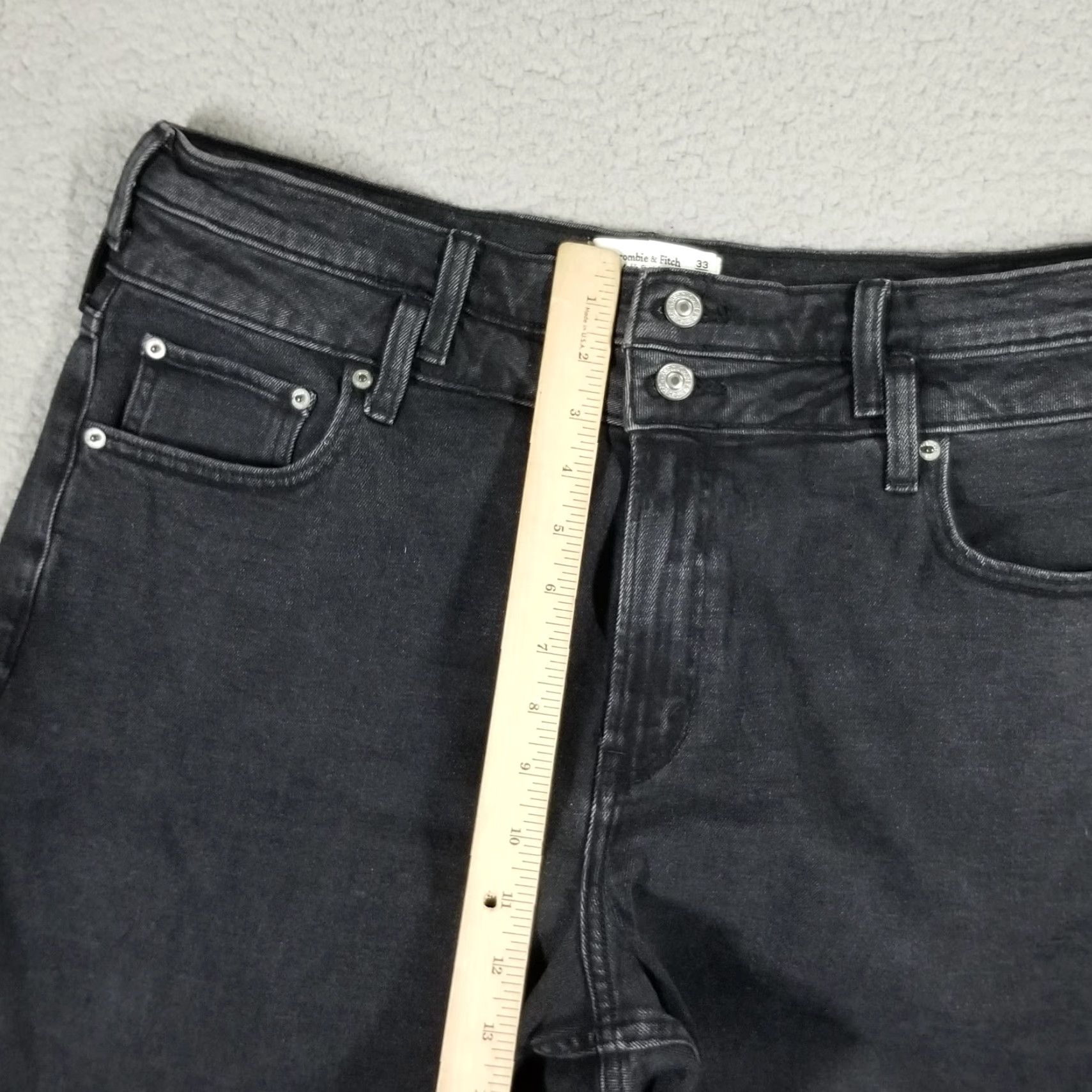 Abercrombie & Fitch Abercrombie & Fitch Womens Jeans Size 16 Plus Ankle Straight Ultra High Rise Black Cotton Denim 90s Fashion Size 38" / US 16 / IT 52 - 6 Thumbnail