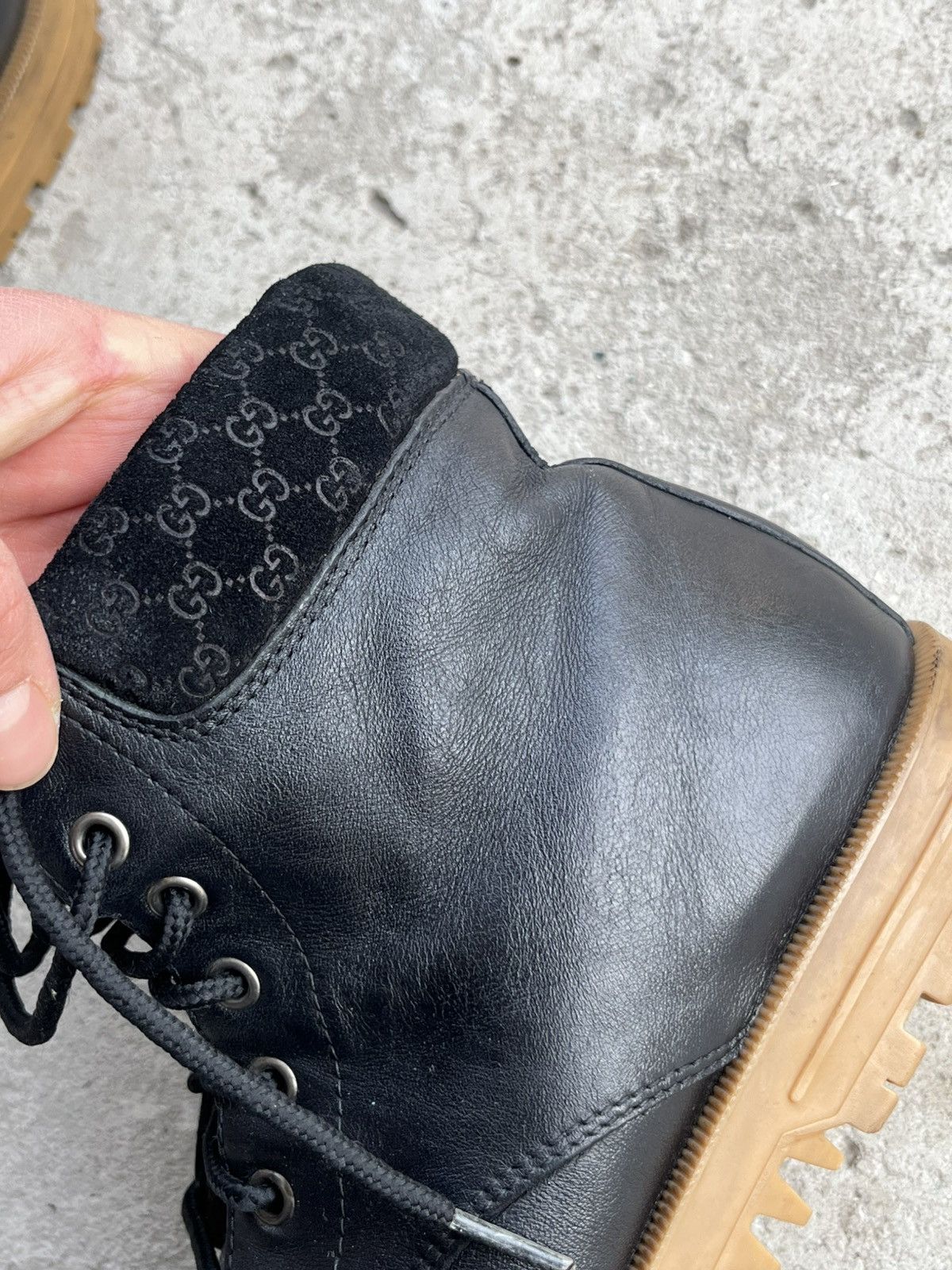 Gucci Gucci Monogram Leather Lace Up High-Top Boots Shoes Size US 6 / EU 39 - 21 Thumbnail
