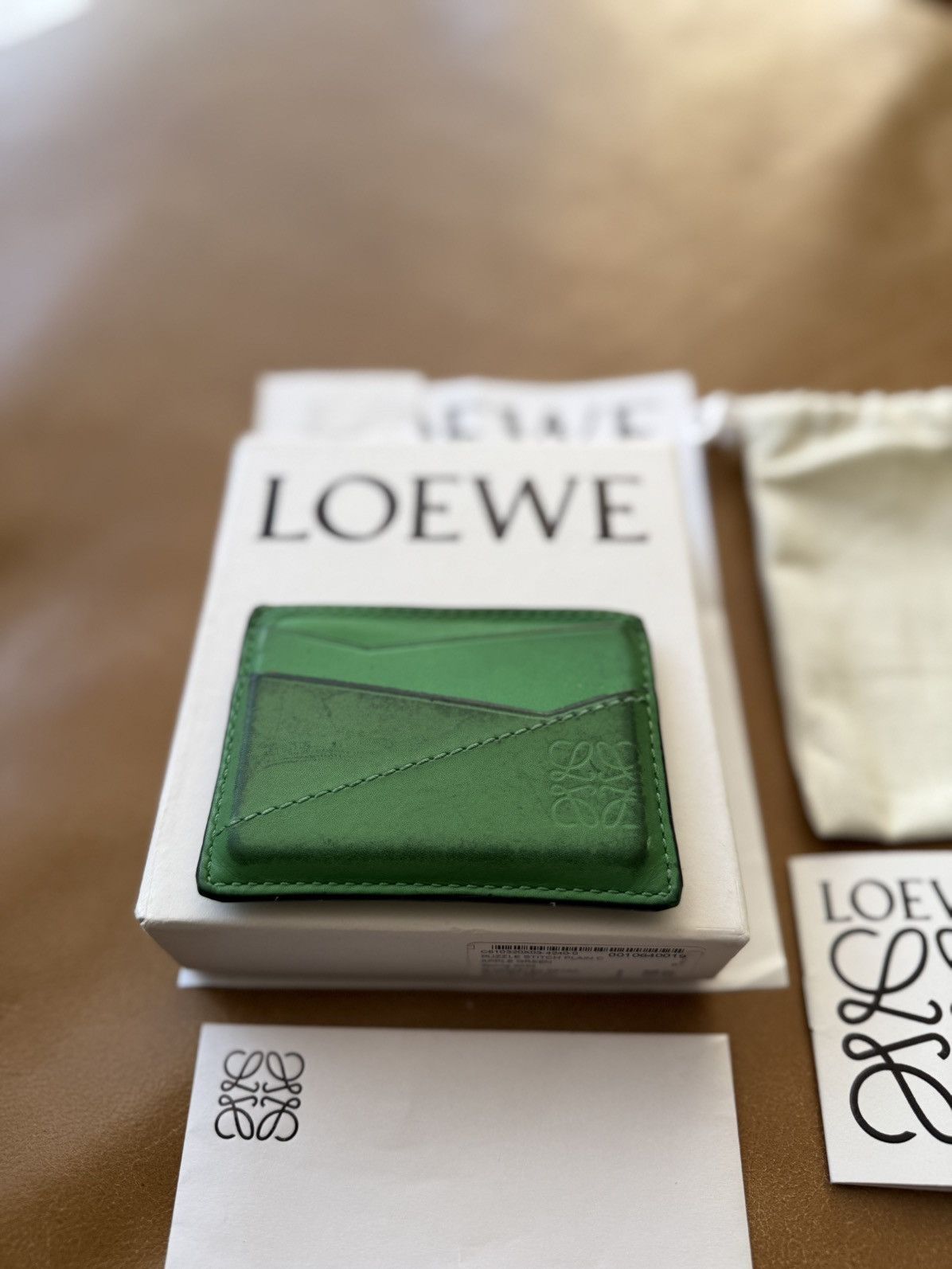 Loewe Loewe Puzzle Stitch Plain C Wallet Cardholder Apple Green Size ONE SIZE - 13 Thumbnail