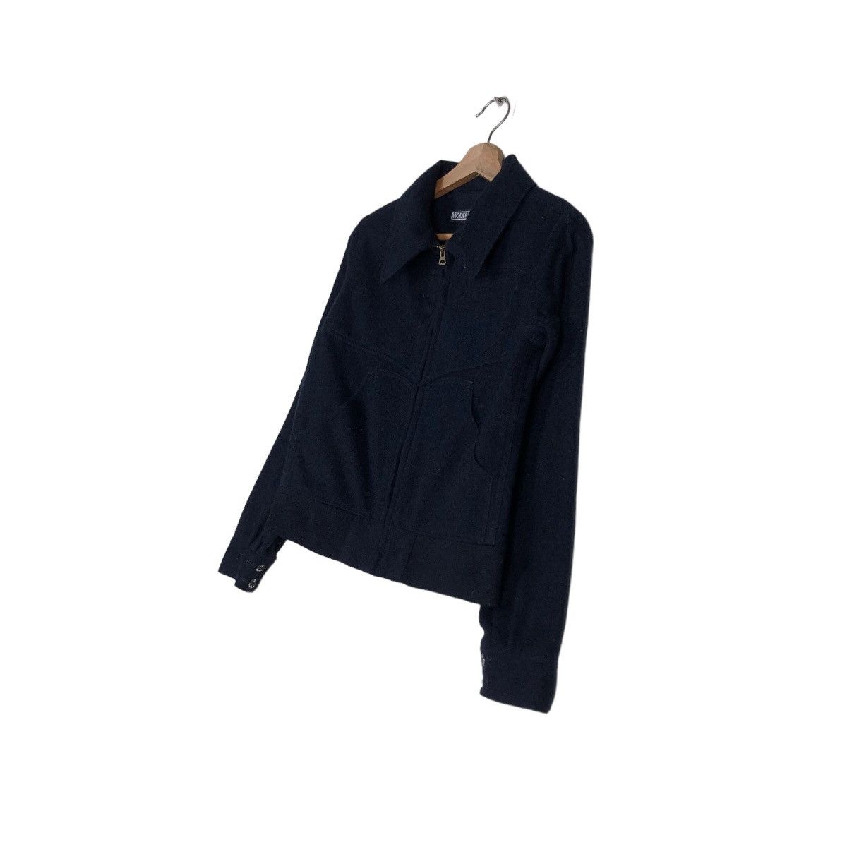 45rpm 🔥Cropped Biker Jacket Wool Indigo Modern Work Japan Made Size US XS / EU 42 / 0 - 2 Thumbnail