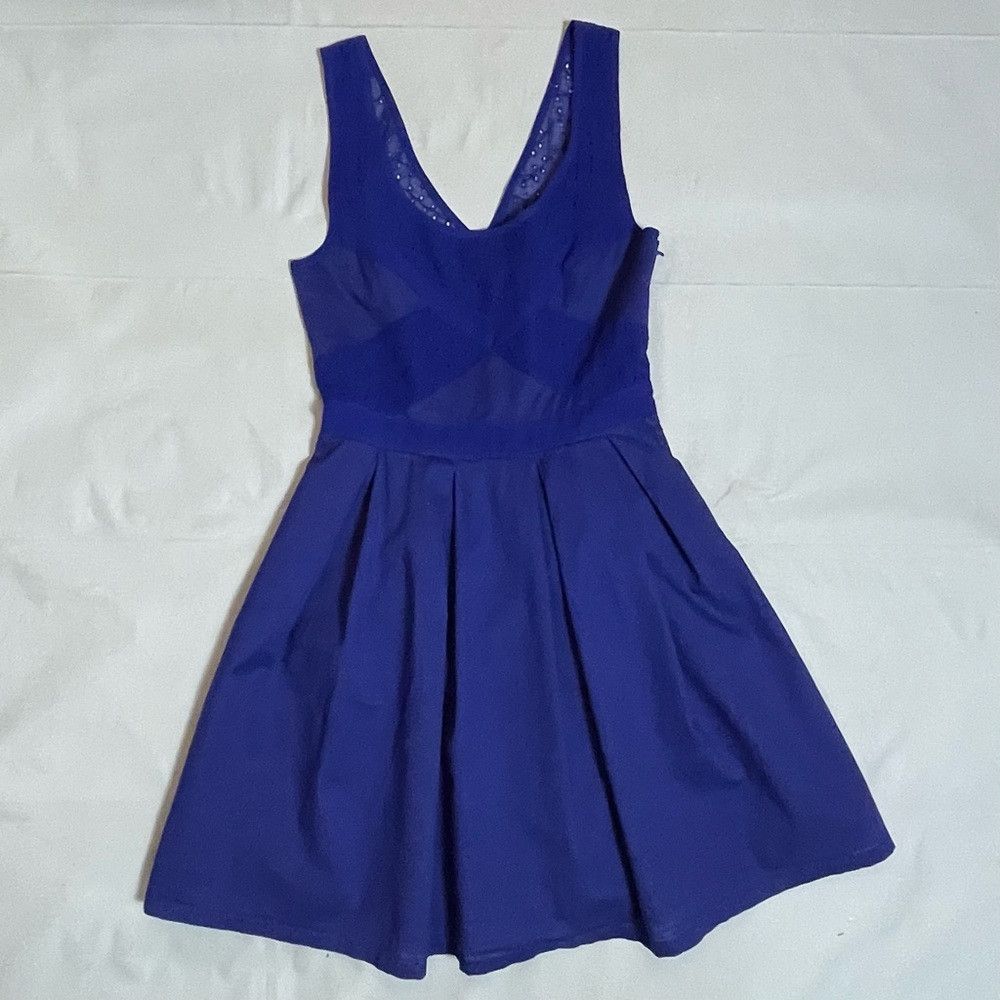 American Eagle Outfitters American Eagle Outfitters Royal Blue Sleeveless Cotton Mini Size XXS / US 00 / IT 34 - 4 Thumbnail