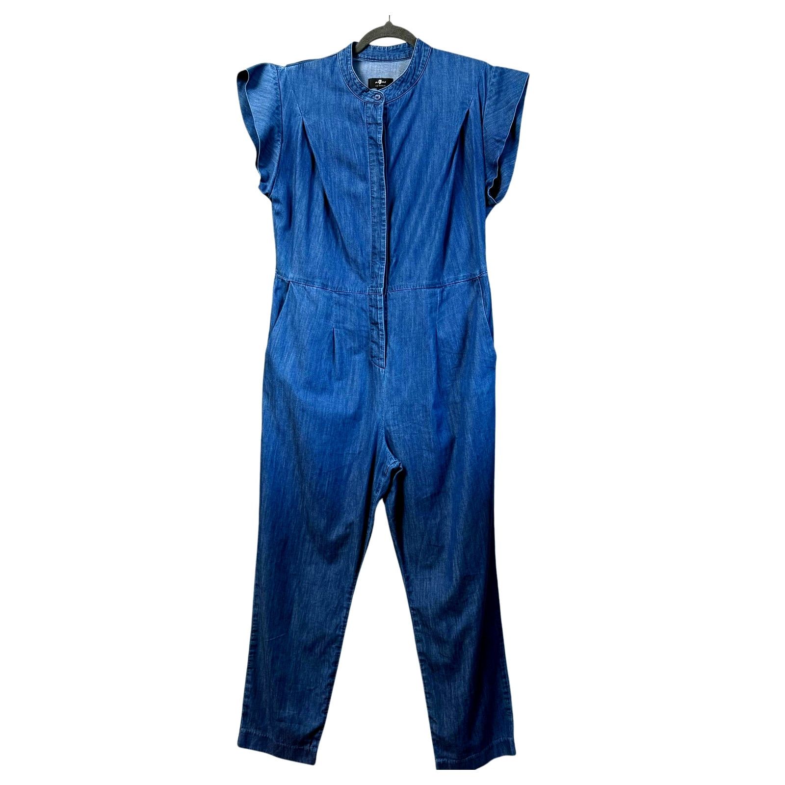 7 For All Mankind 7 For All Mankind Sleeveless Button Up Jumpsuit One Piece XL Size 38" / US 16 / IT 52 - 1 Thumbnail