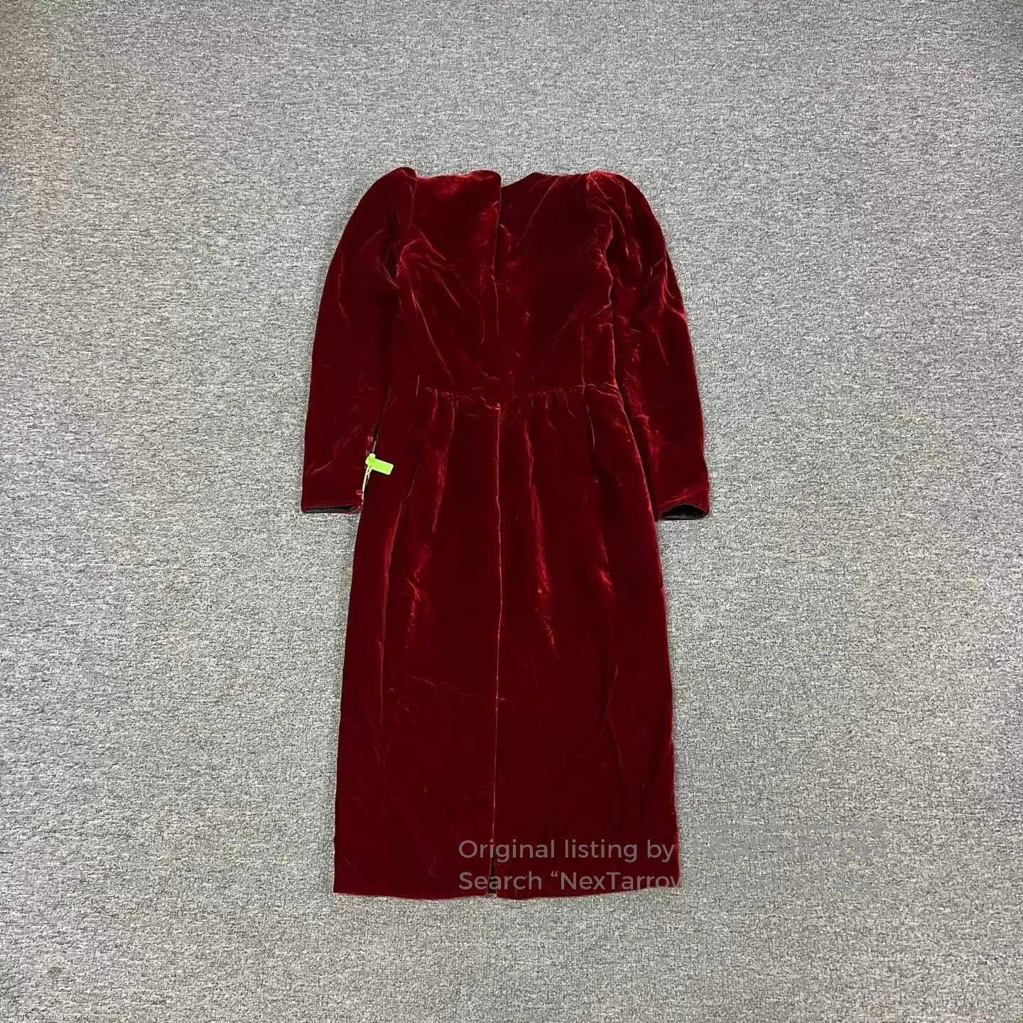 Saint Laurent Paris Saint Laurent Red Velvet Evening Dress. Size XS / US 0-2 / IT 36-38 - 5 Thumbnail