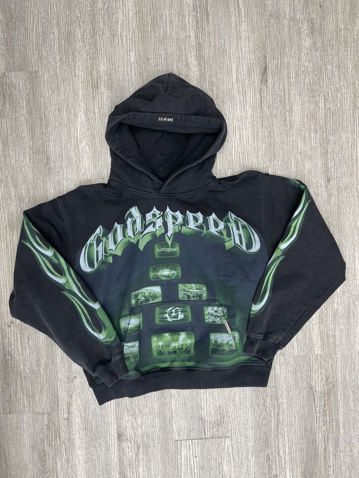 Godspeed Godspeed Overstimulation hoodie( black/Green) Size US XS / EU 42 / 0 - 1 Thumbnail