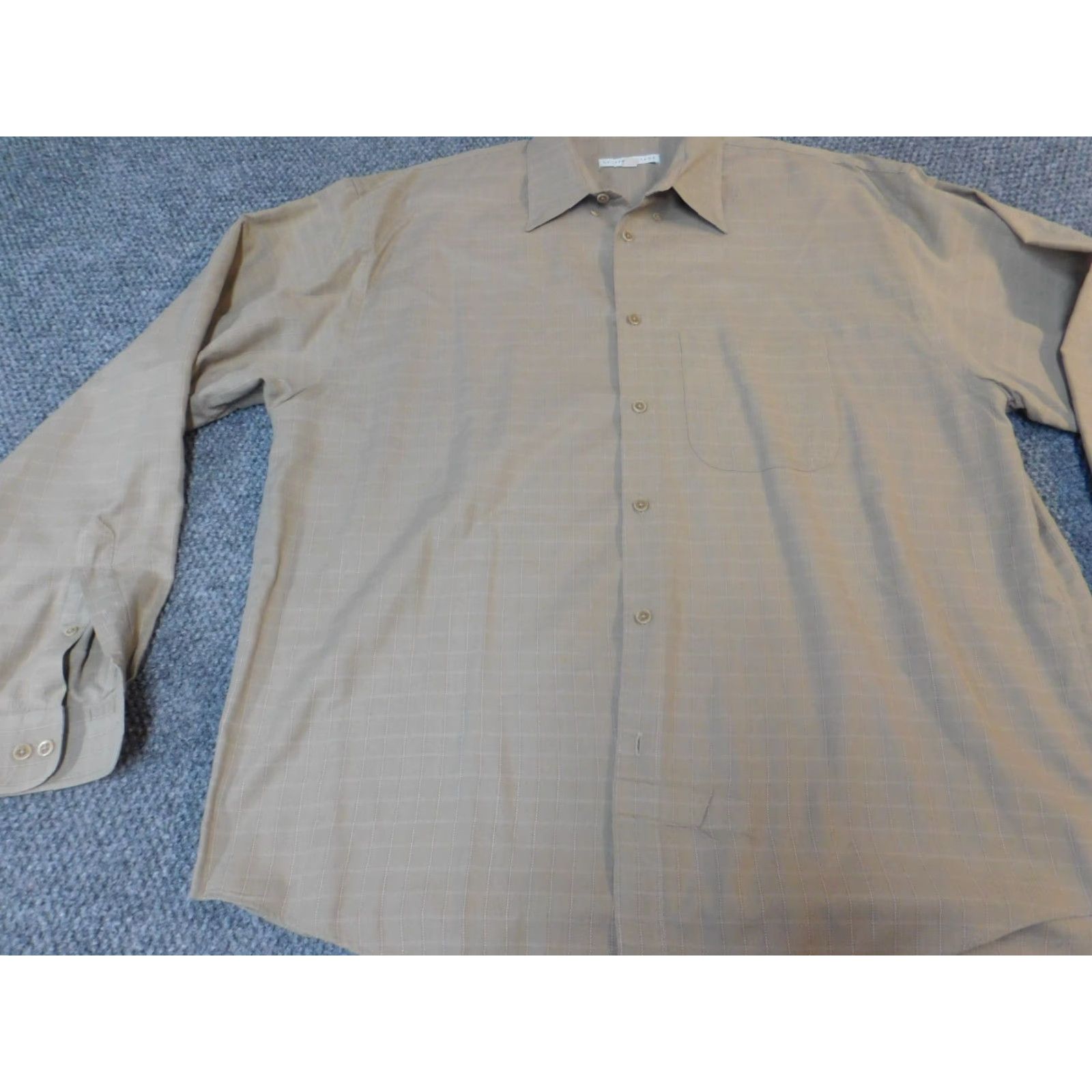 Geoffrey Beene Geoffrey Beene Mens Button-Down Shirt XL Plaid Beige Casual Regular Size US XL / EU 56 / 4 - 3 Thumbnail