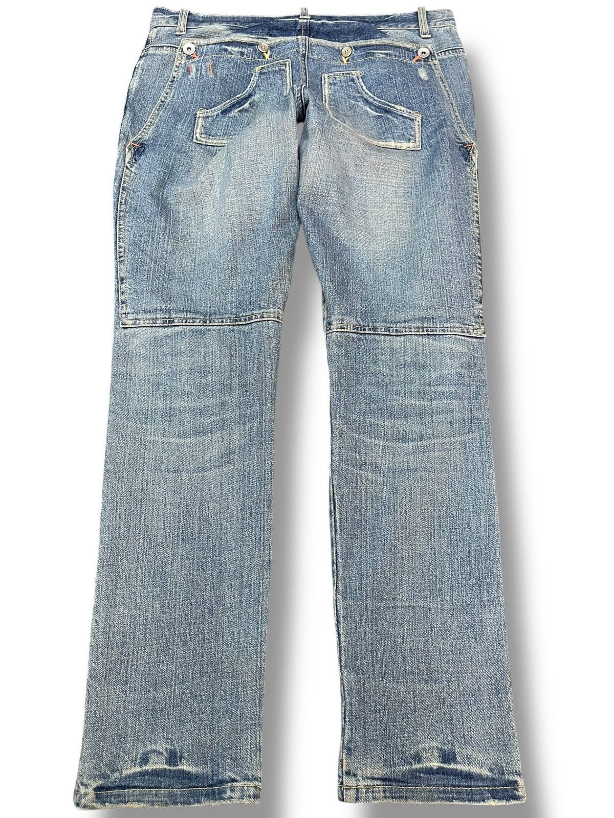 Japanese Brand Vintage Fabric Jam Unique Pocket Distressed Denim Size US 33 - 1 Thumbnail