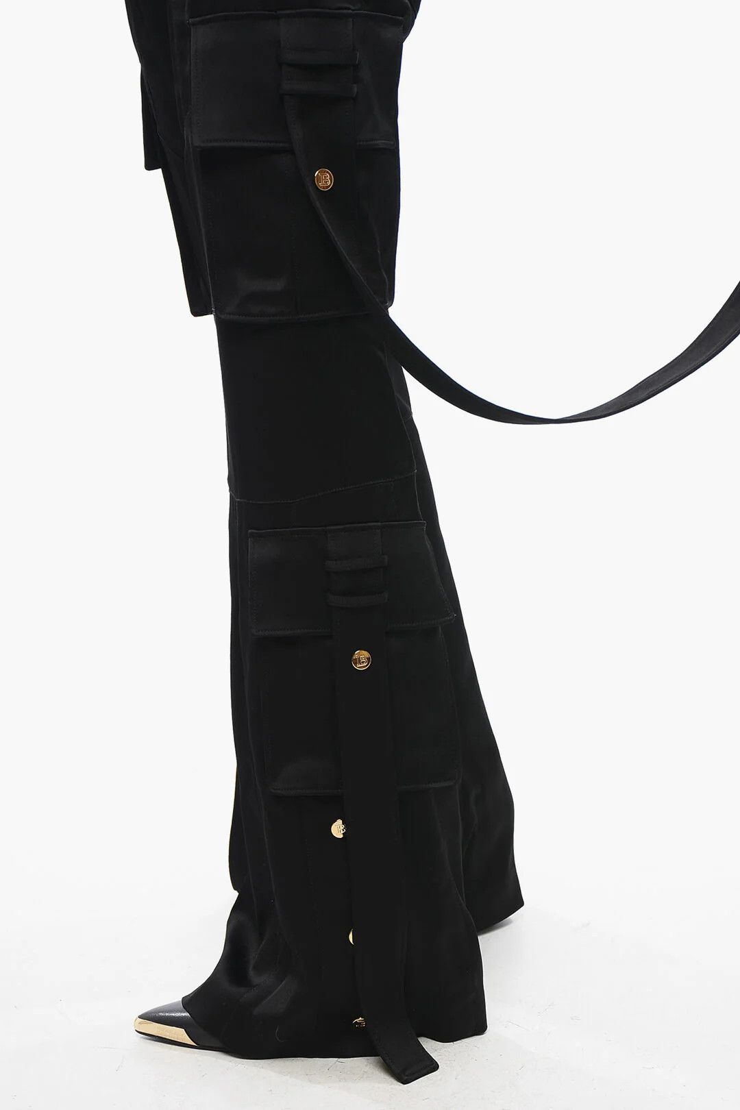 Balmain og1mm0326 Satin Cargo Pant in Black Size 38" / US 16 / IT 52 - 3 Thumbnail