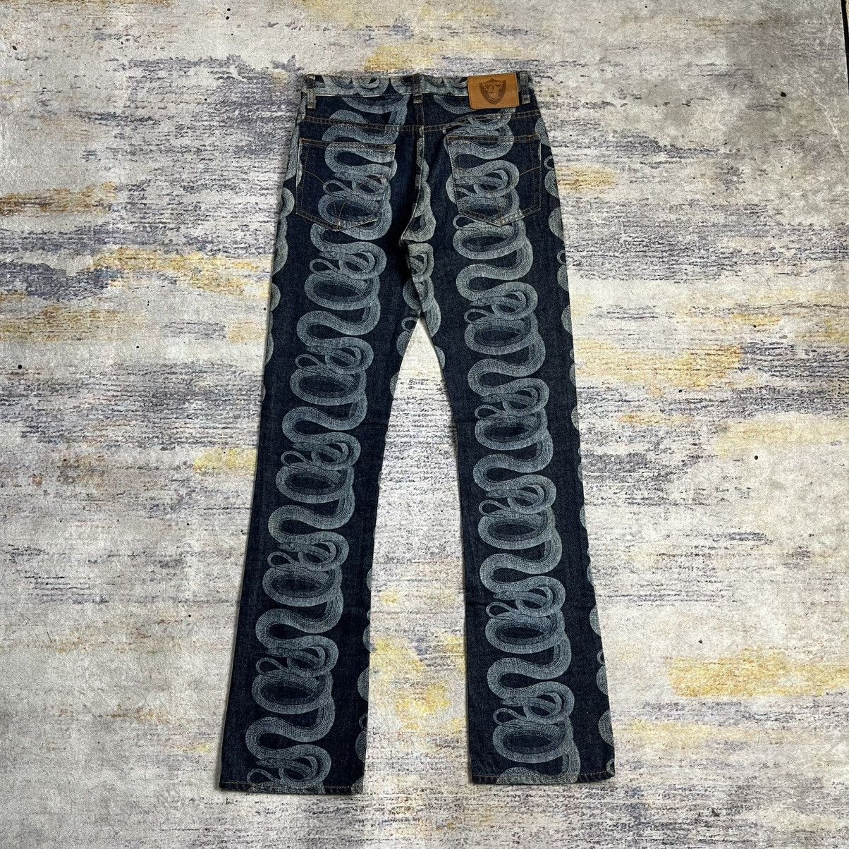 Hysteric Glamour Archive SS99 Hysteric Glamour Snake flared denim pants Size US 28 / EU 44 - 2 Thumbnail