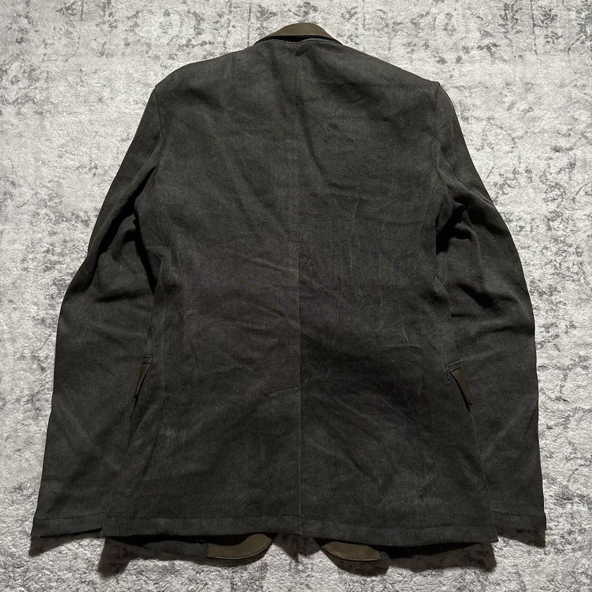 Isamu Katayama Backlash Isamu Katayama Leather Detailed Blazer Suit Jacket | Size S Size 38R - 9 Thumbnail