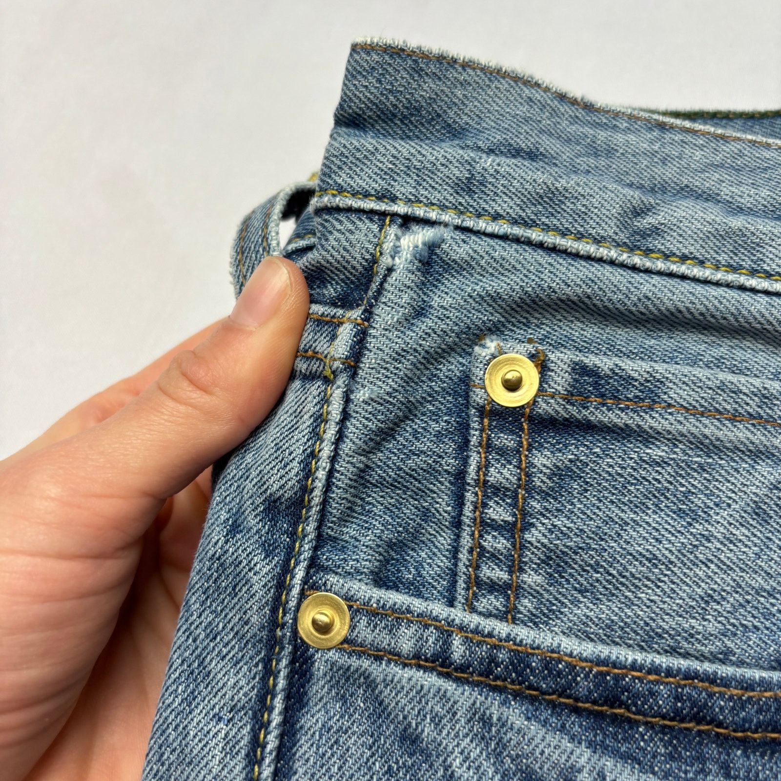 Sid Mashburn $175 Sid Mashburn Slim Straight Jeans 33x30 Made in USA Size US 33 - 10 Thumbnail