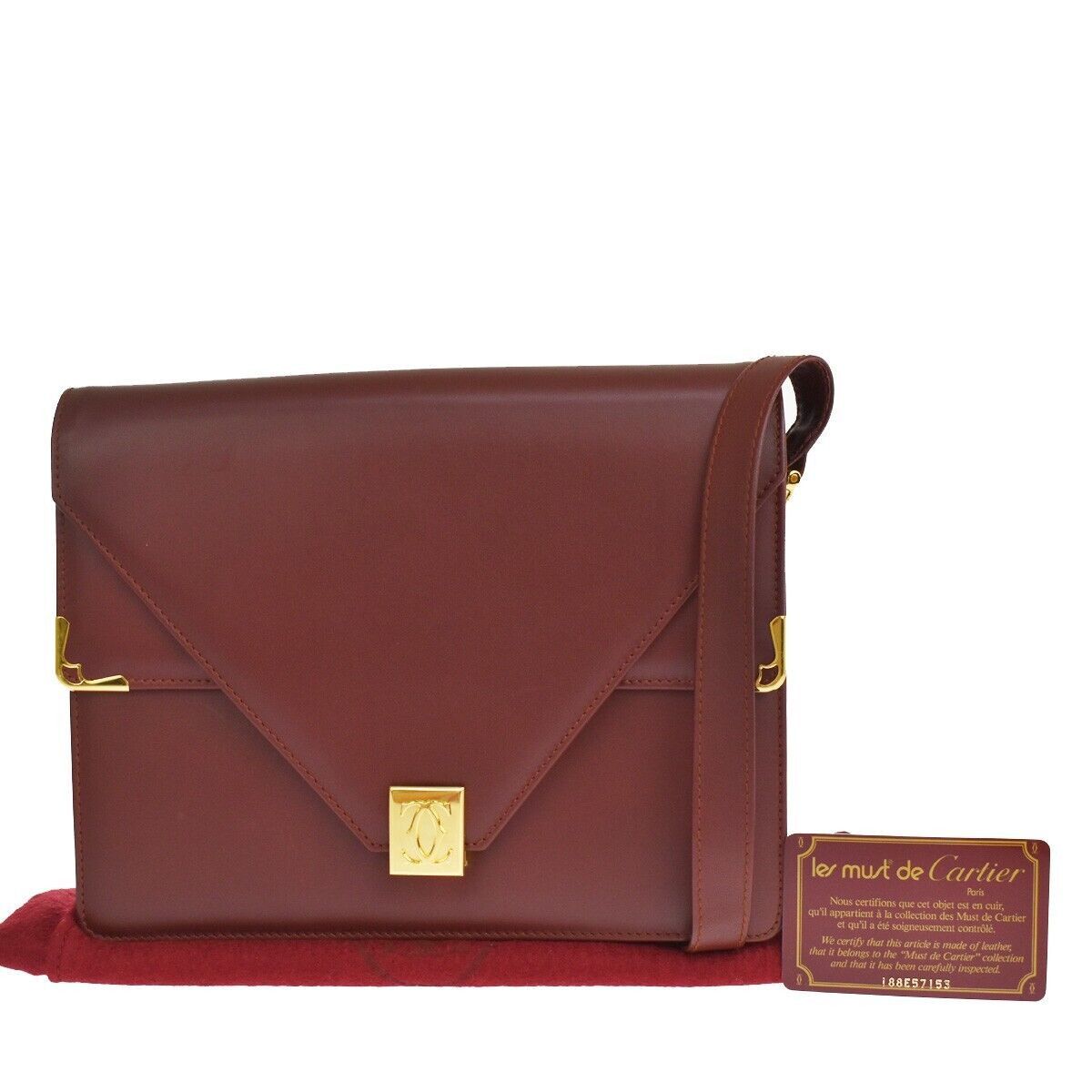 image of Cartier Must De Cartier Shoulder in Burgundy, Women's