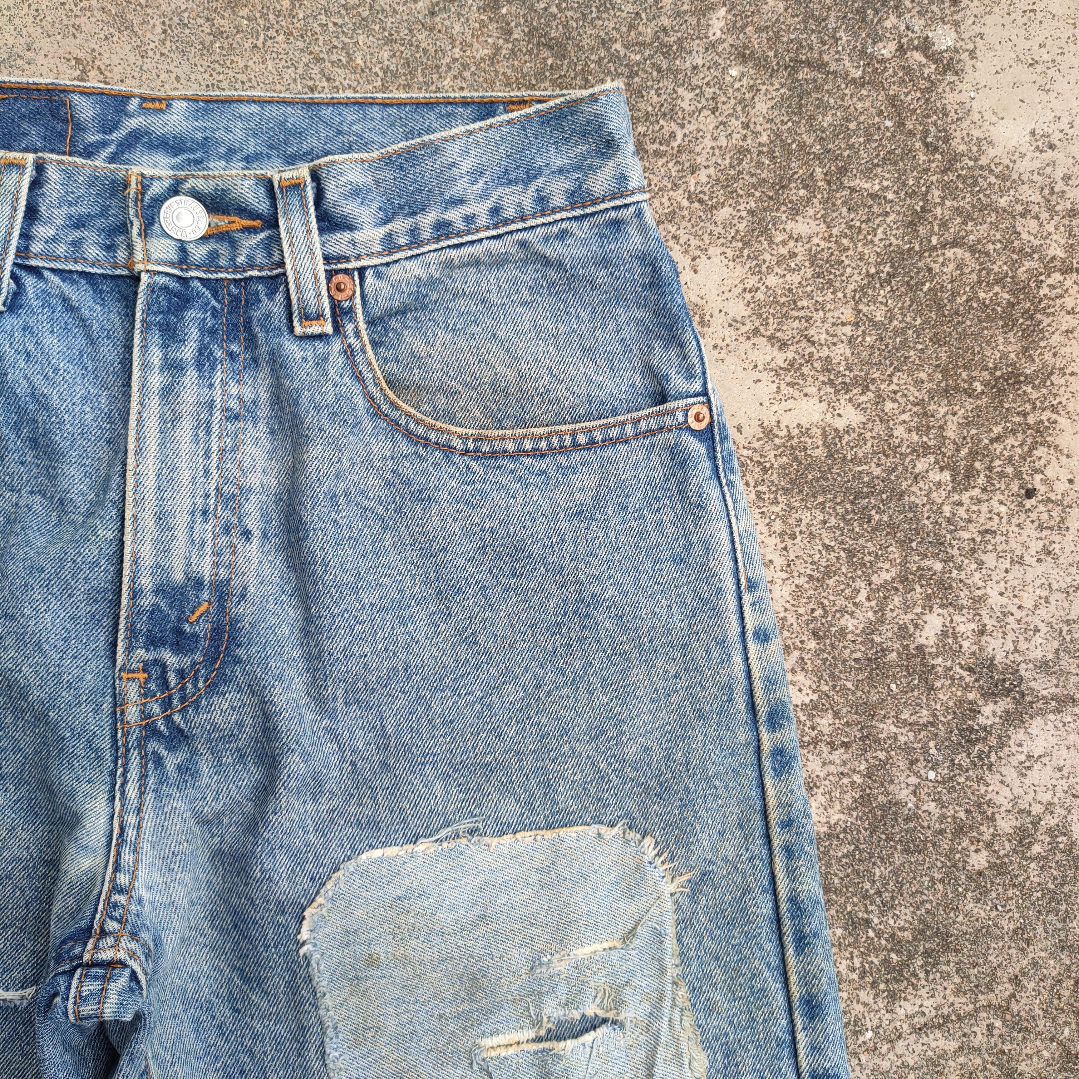 Levi's × Vintage VINTAGE LEVI'S 505 MEXICO RIPPED JEANS DENIM PANTS Size US 28 / EU 44 - 7 Thumbnail
