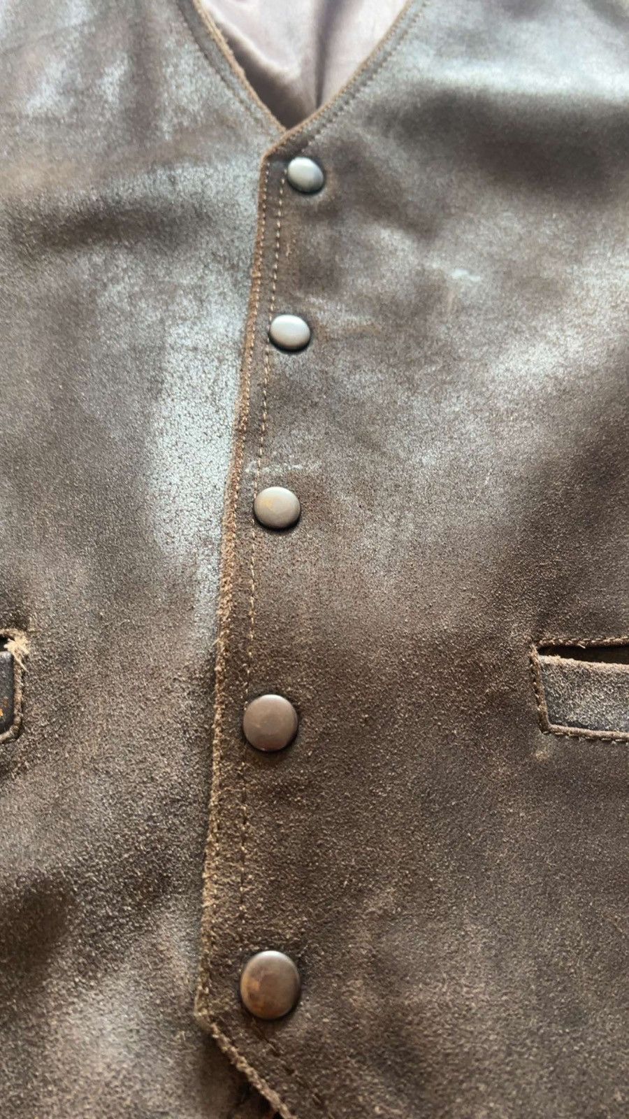Vintage Vintage 70s brown leather waistcoat Size US XL / EU 56 / 4 - 3 Thumbnail