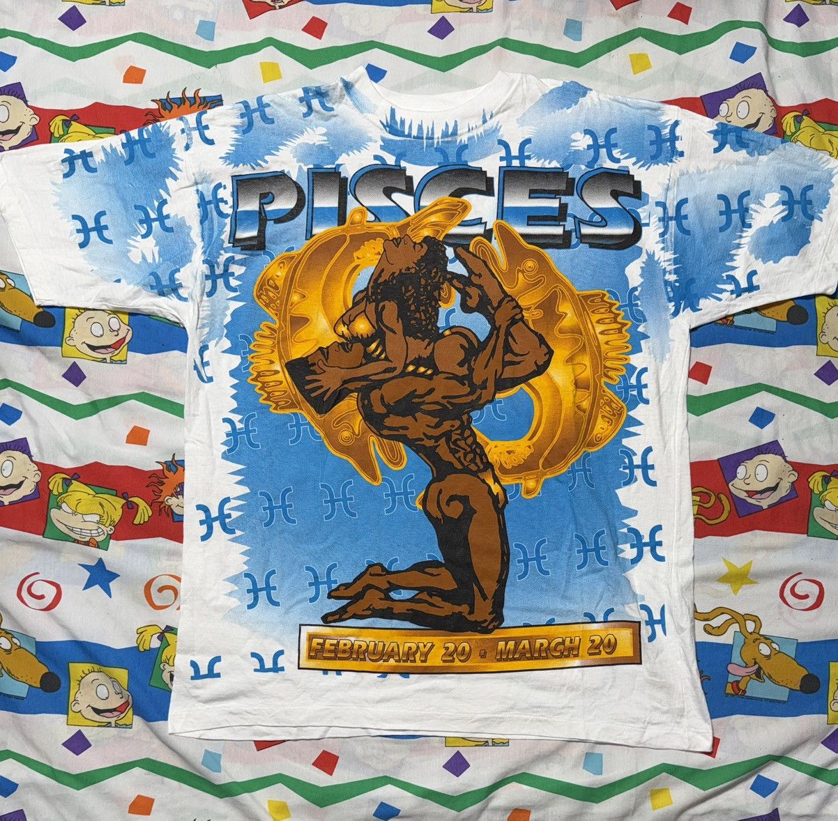 Other Vintage 90s Pisces Black Culture Zodiac Sign AOP Shirt Size US XXL / EU 58 / 5 - 3 Thumbnail