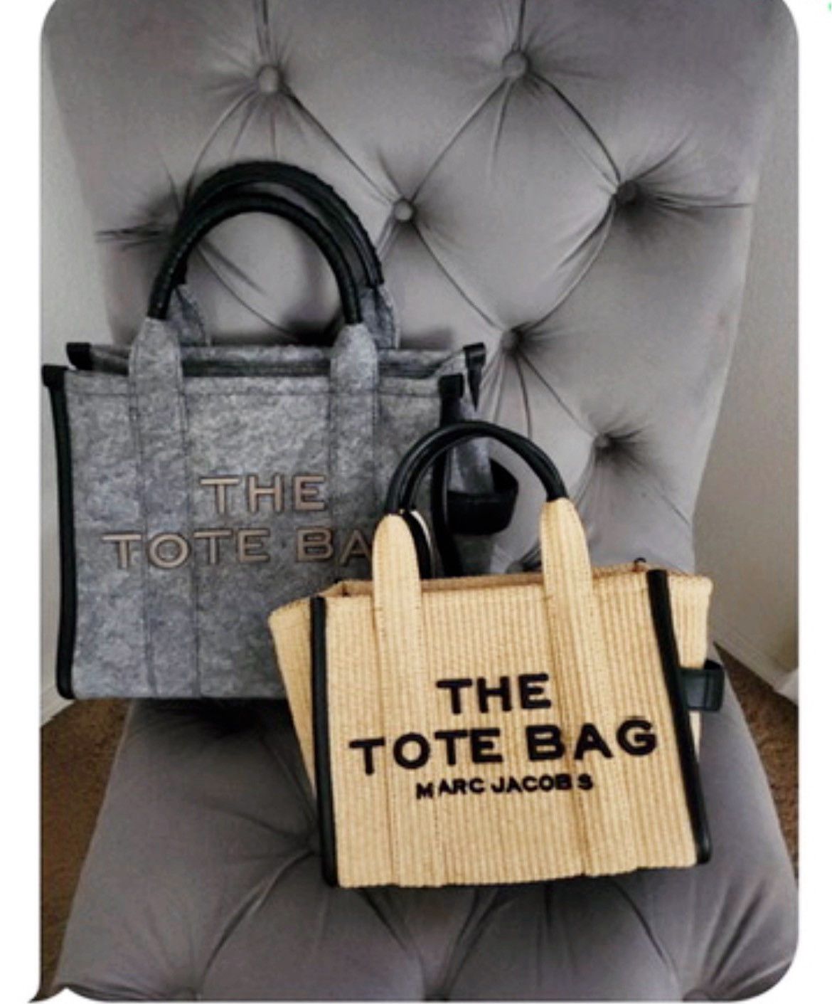 Marc Jacobs Authentic Marc Jacobs The Tote Bag Natural Woven Tote Bag Size ONE SIZE - 4 Thumbnail