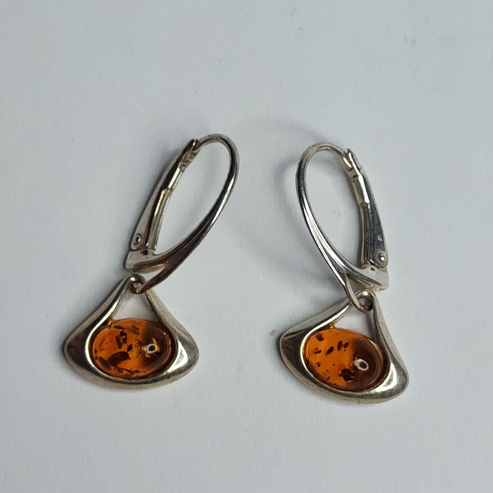 Other Cognac BALTIC AMBER Pear Teardrop Earrings STERLING SILVER Size ONE SIZE - 1 Thumbnail