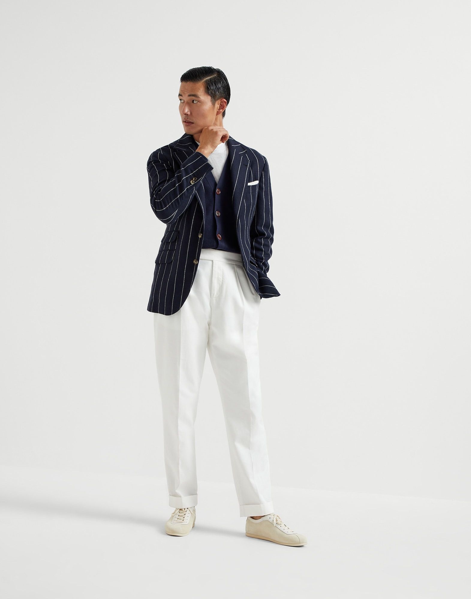 Brunello Cucinelli o1w1db10326 Cardigan in Navy Blue Size US M / EU 48-50 / 2 - 5 Thumbnail
