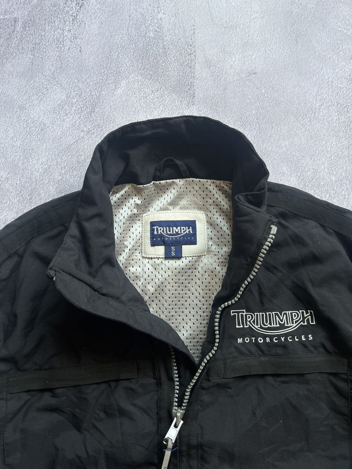 Harley Davidson × Vintage Triumph Motorcycles Big Logo Nylon Bomber Jacket Size:S Size US S / EU 44-46 / 1 - 7 Thumbnail