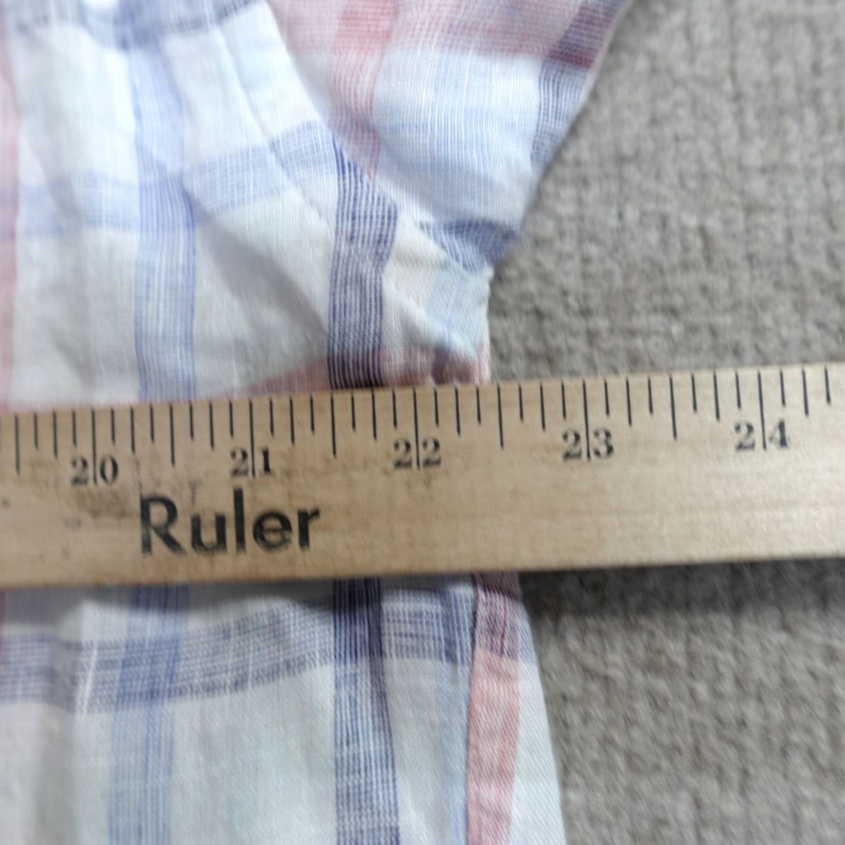 Peter Millar Peter Millar Shirt Mens Long Sleeve Button-Down Linen Plaid White Blue 100% Linen L Regular Button Front Size US L / EU 52-54 / 3 - 7 Thumbnail